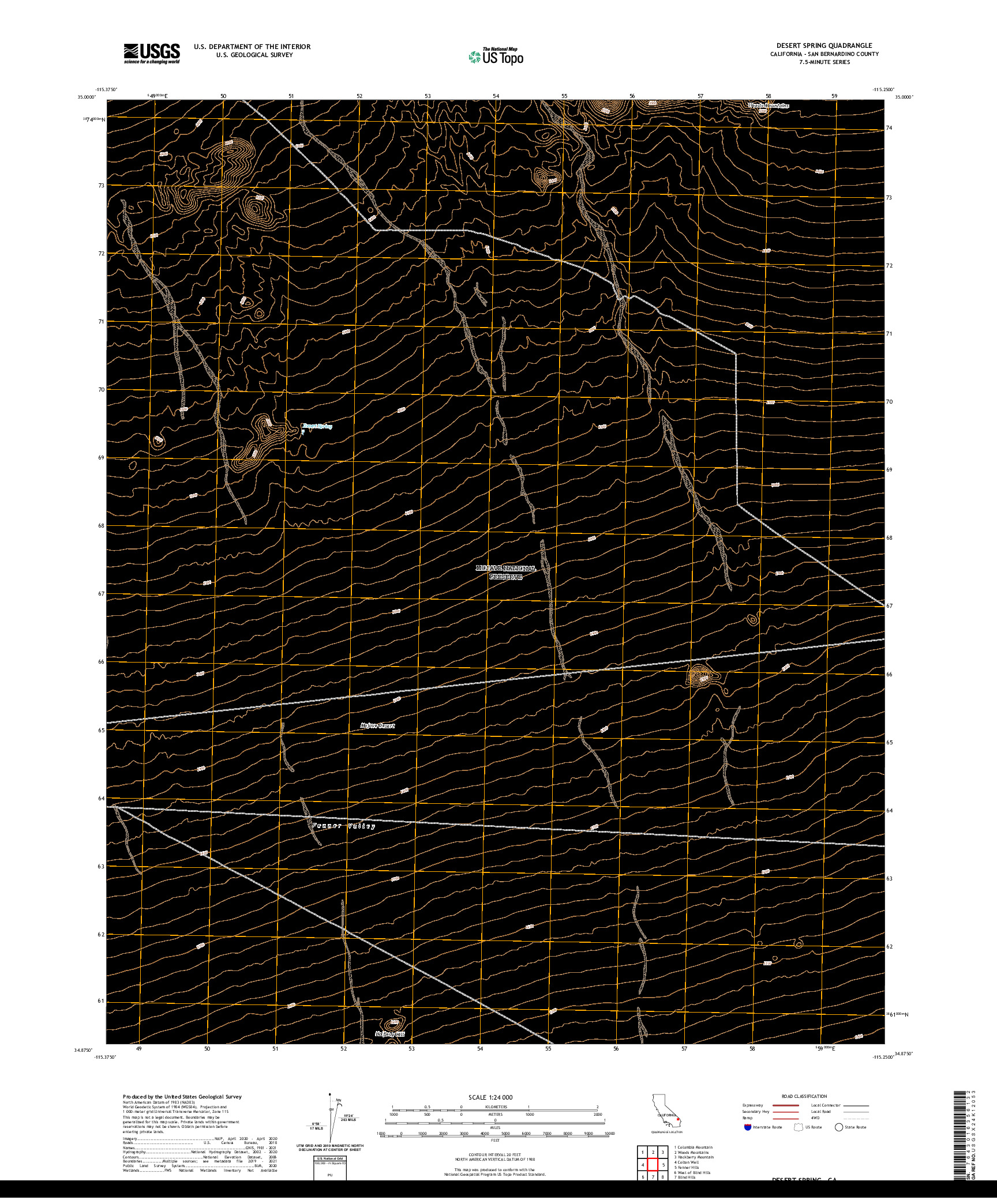 US TOPO 7.5-MINUTE MAP FOR DESERT SPRING, CA