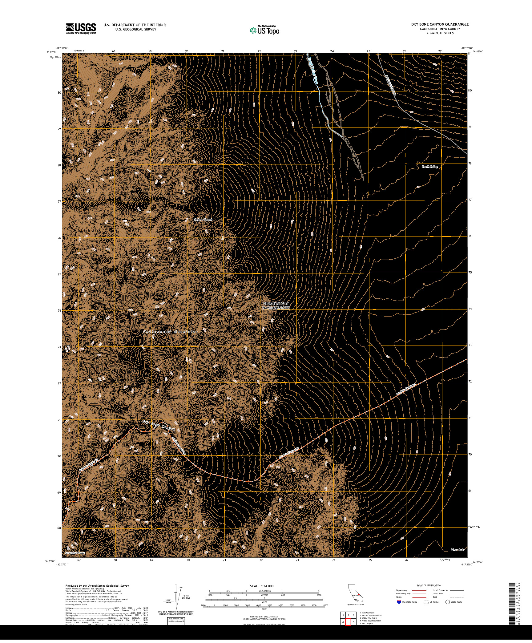 US TOPO 7.5-MINUTE MAP FOR DRY BONE CANYON, CA