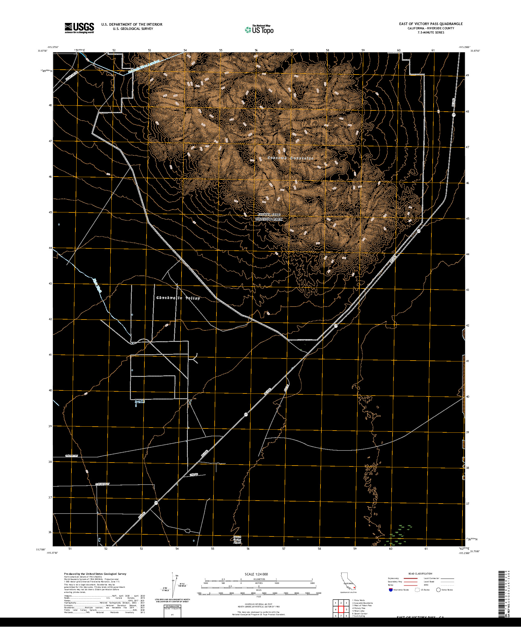 US TOPO 7.5-MINUTE MAP FOR EAST OF VICTORY PASS, CA