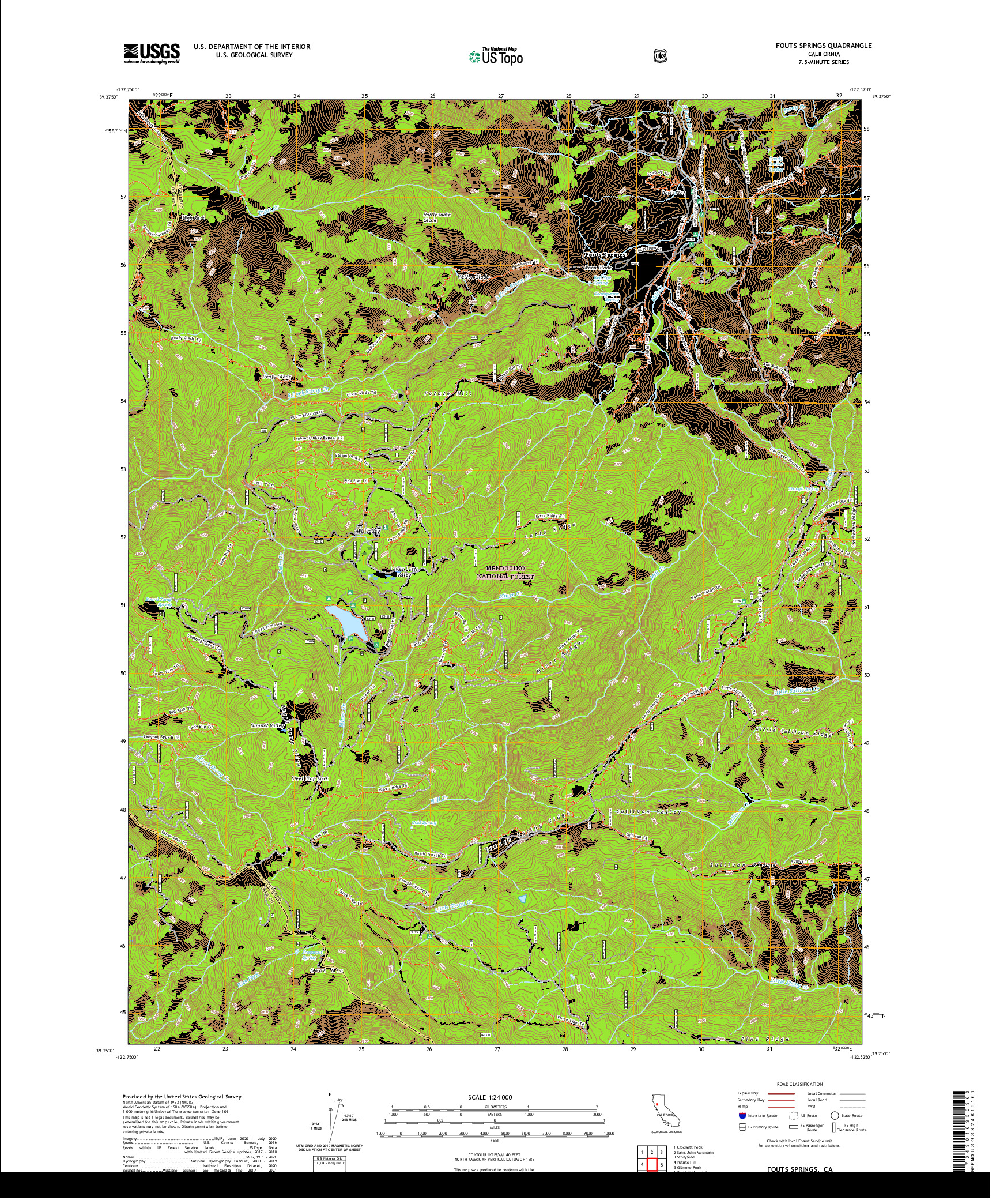 US TOPO 7.5-MINUTE MAP FOR FOUTS SPRINGS, CA