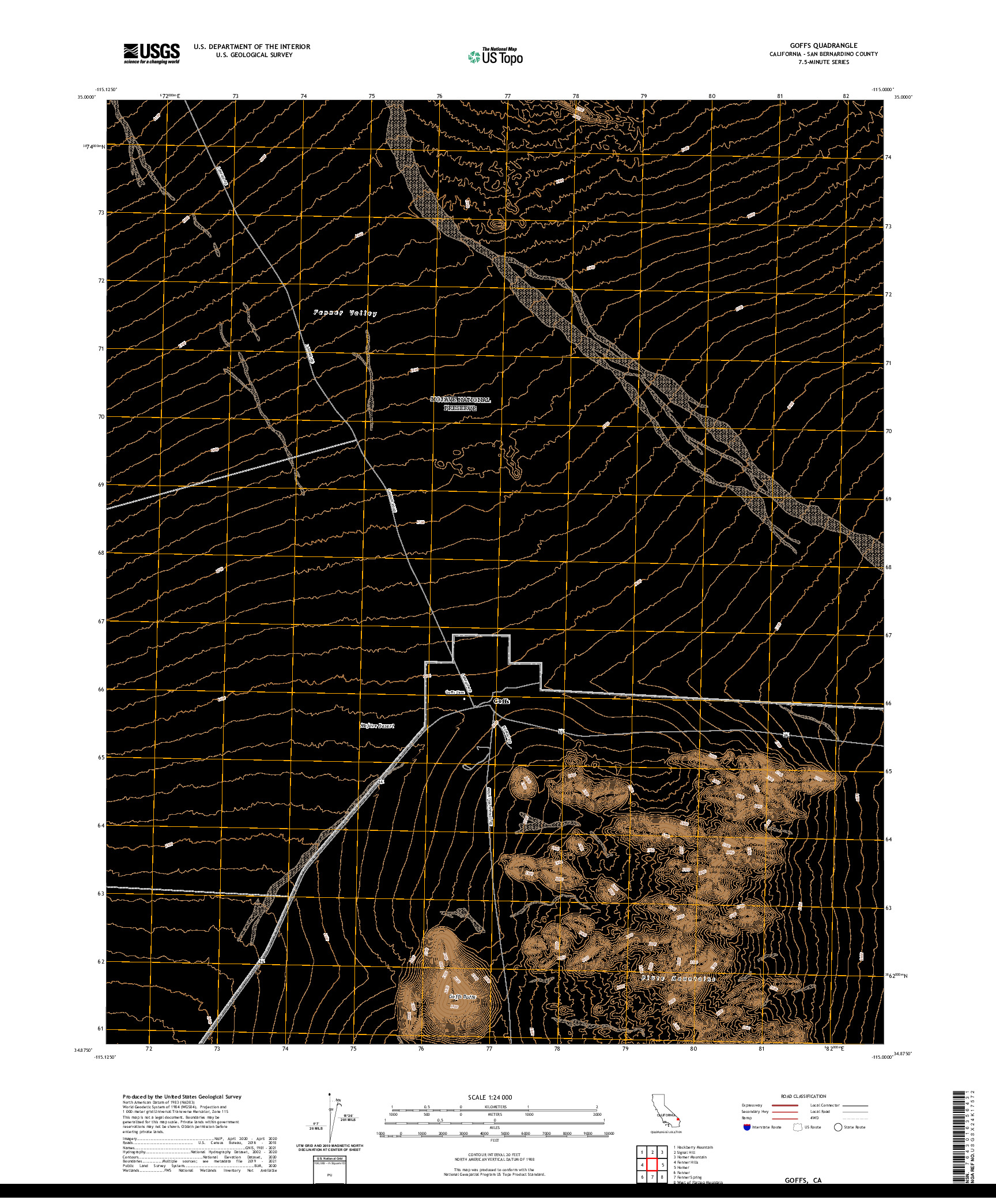 US TOPO 7.5-MINUTE MAP FOR GOFFS, CA