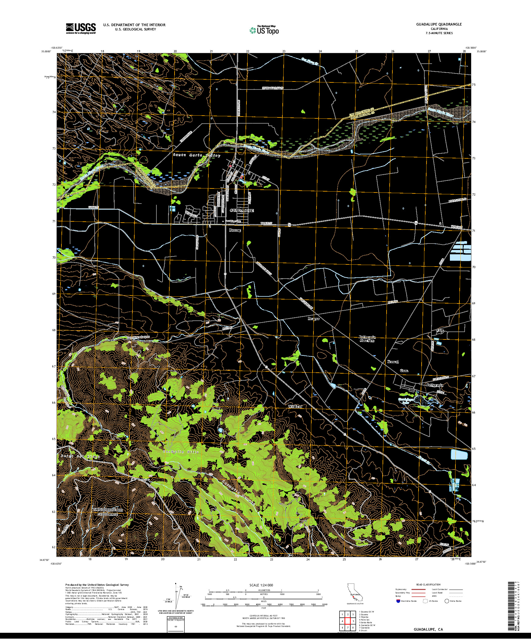 US TOPO 7.5-MINUTE MAP FOR GUADALUPE, CA