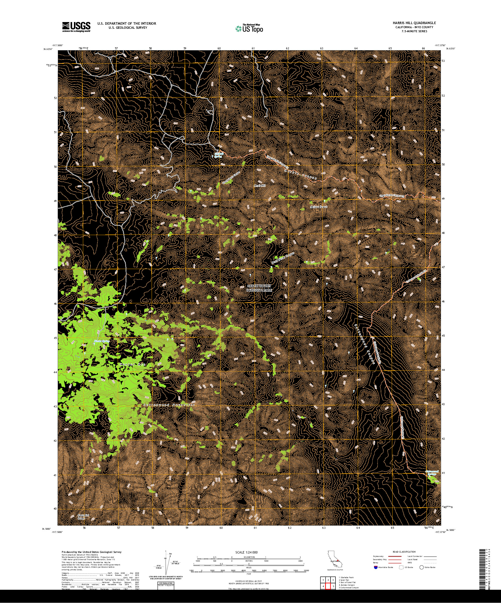 US TOPO 7.5-MINUTE MAP FOR HARRIS HILL, CA