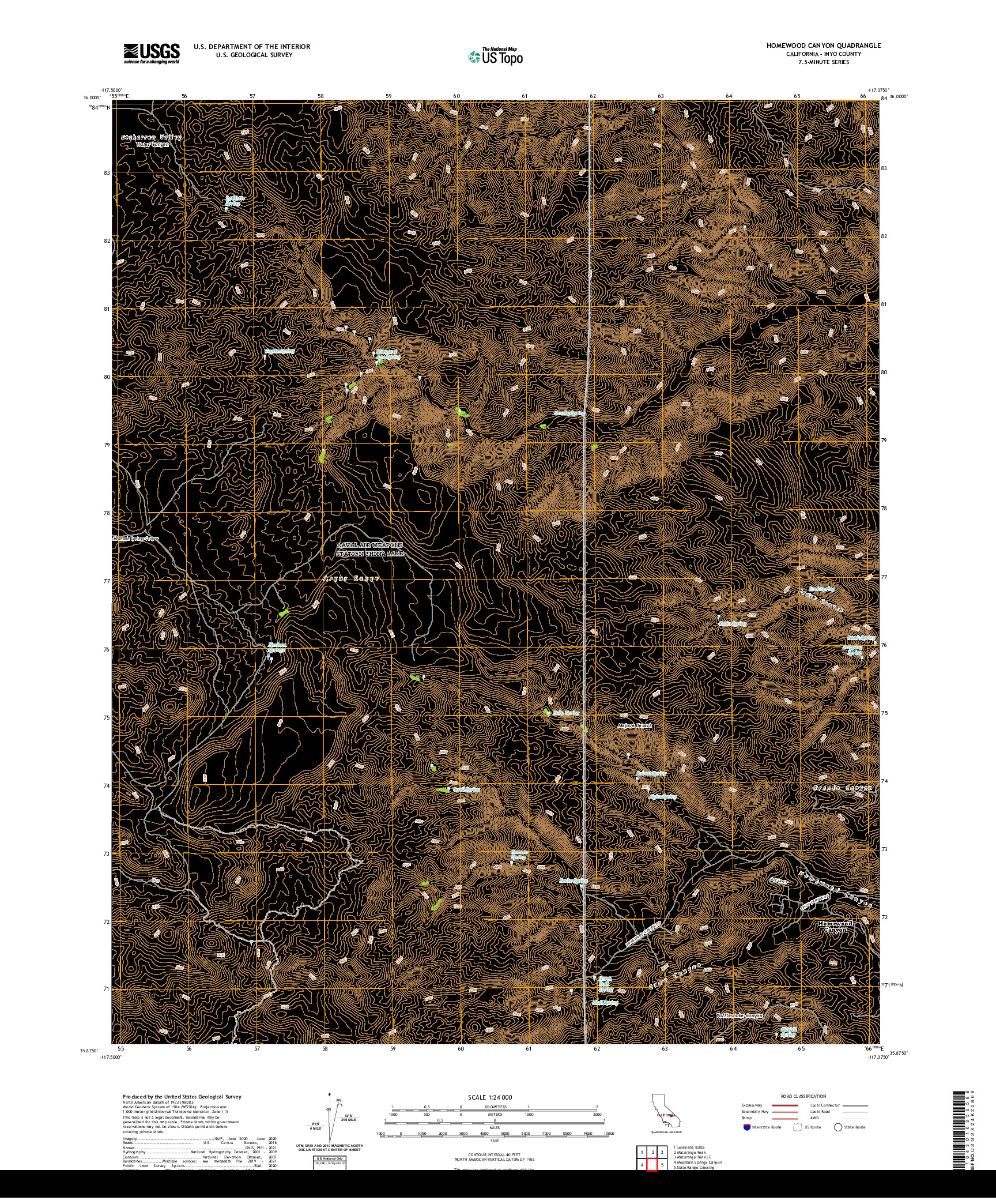 US TOPO 7.5-MINUTE MAP FOR HOMEWOOD CANYON, CA