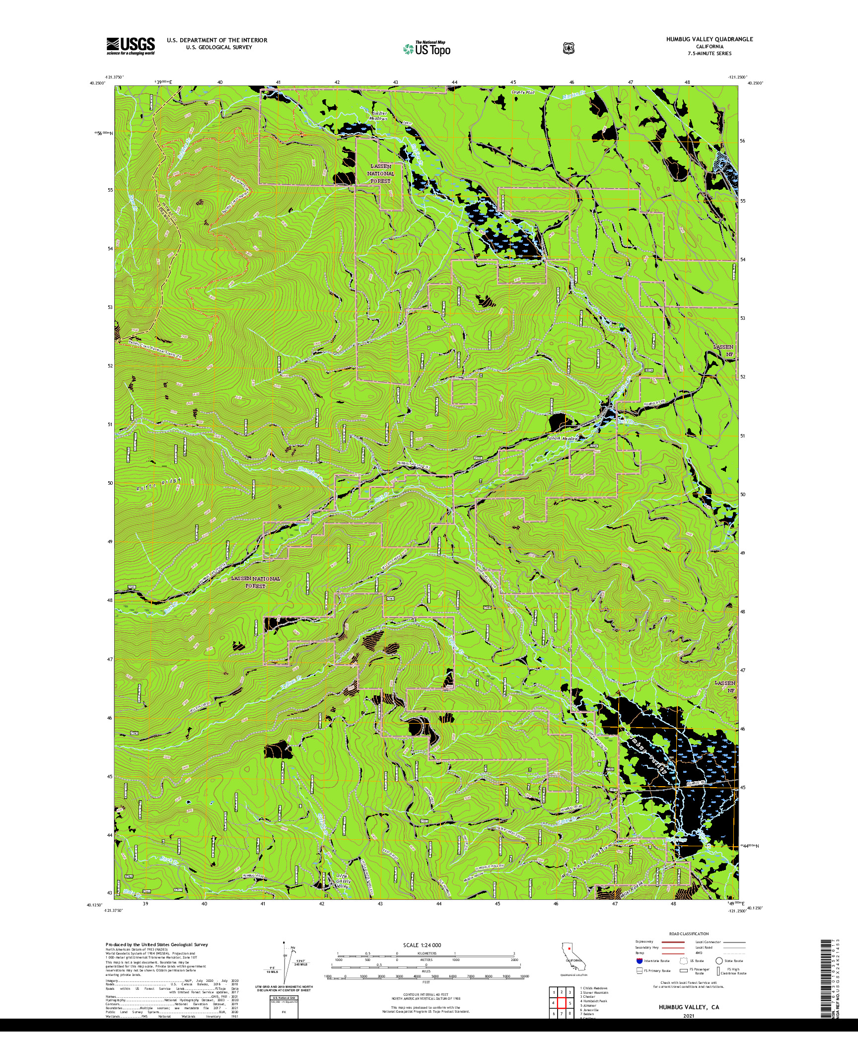 US TOPO 7.5-MINUTE MAP FOR HUMBUG VALLEY, CA