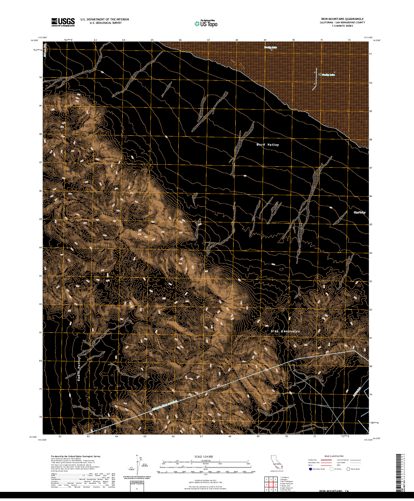 US TOPO 7.5-MINUTE MAP FOR IRON MOUNTAINS, CA