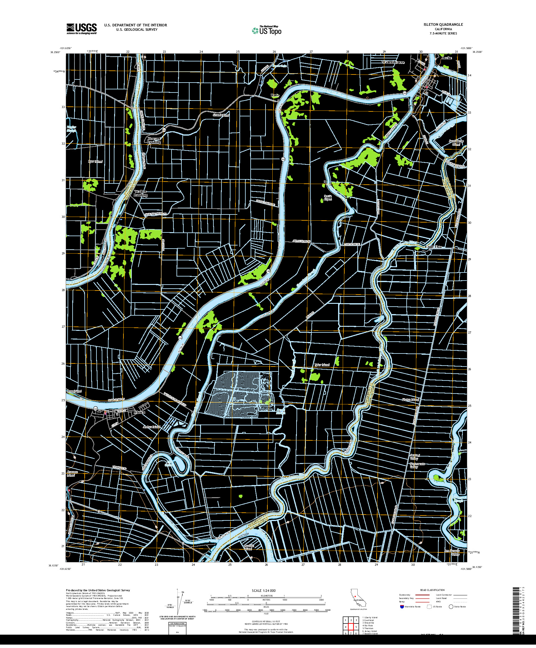 US TOPO 7.5-MINUTE MAP FOR ISLETON, CA