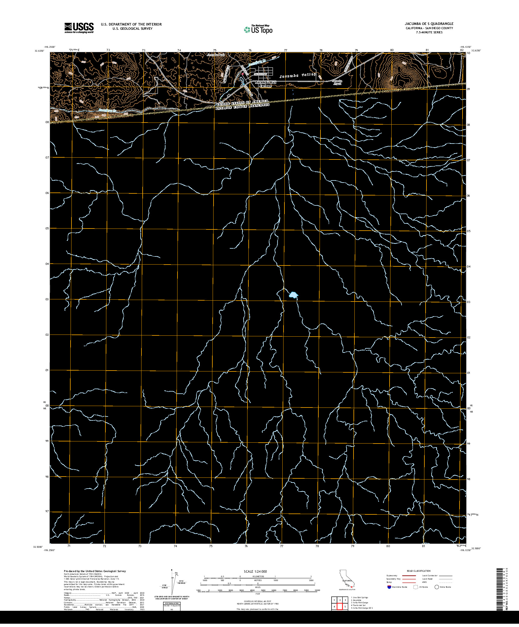 US TOPO 7.5-MINUTE MAP FOR JACUMBA OE S, CA,BCN