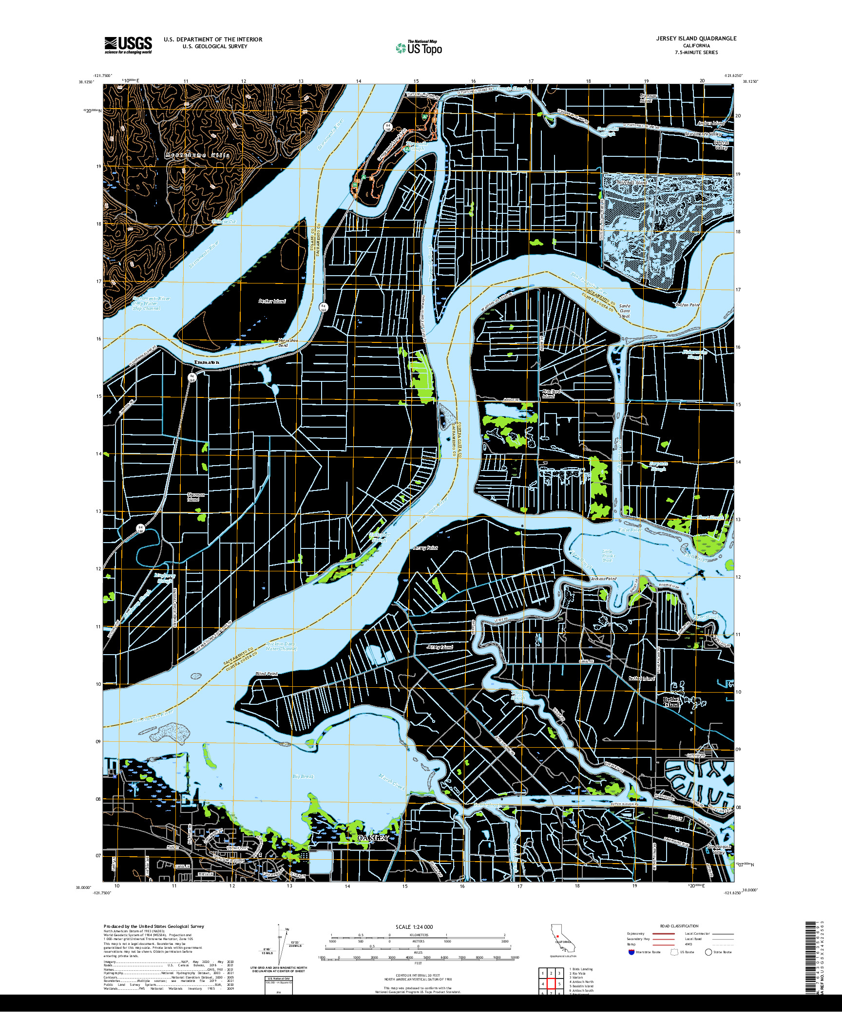 US TOPO 7.5-MINUTE MAP FOR JERSEY ISLAND, CA