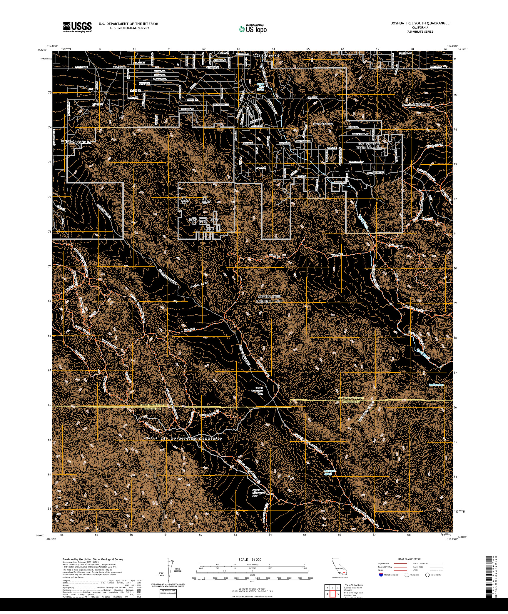 US TOPO 7.5-MINUTE MAP FOR JOSHUA TREE SOUTH, CA