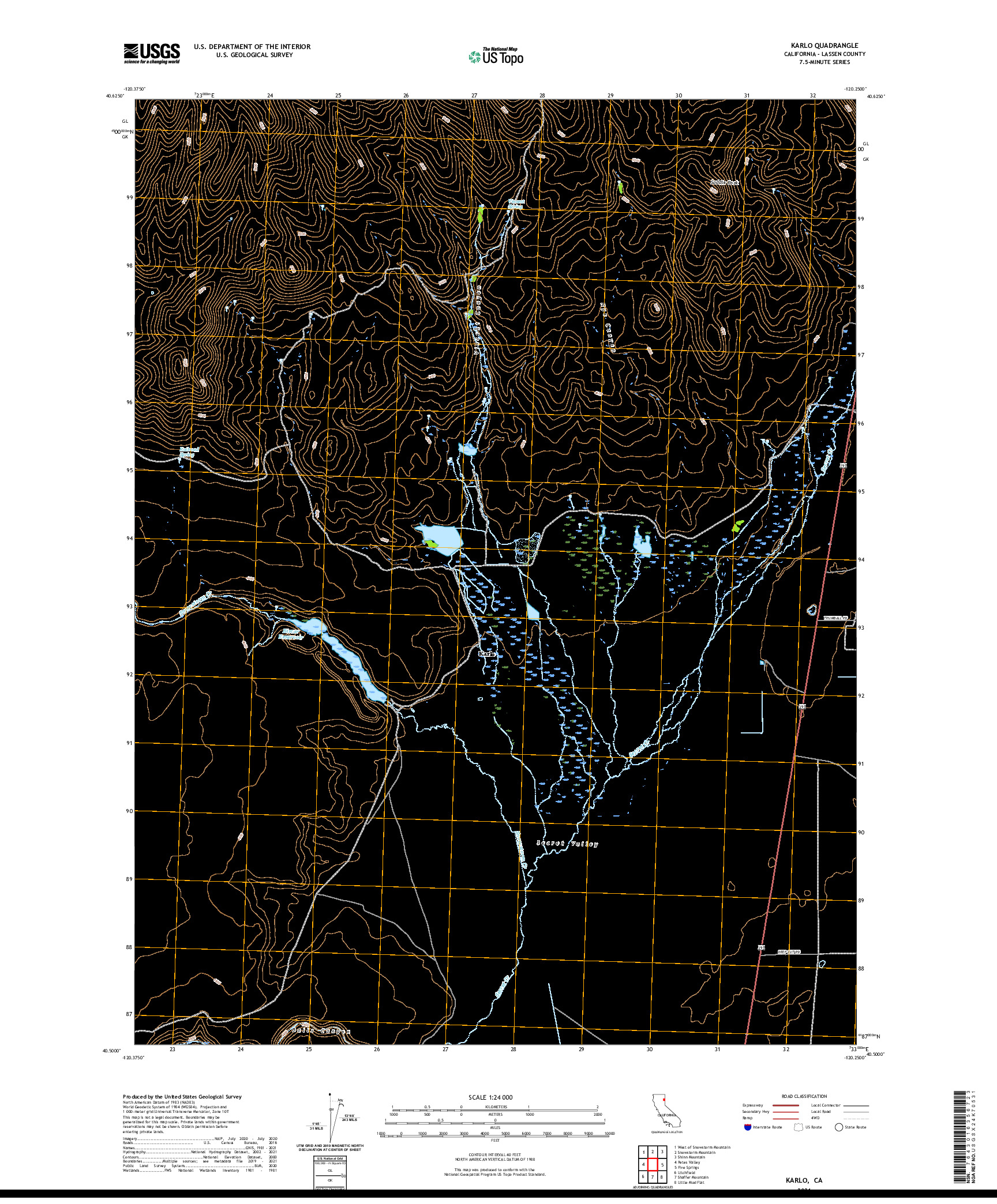 US TOPO 7.5-MINUTE MAP FOR KARLO, CA