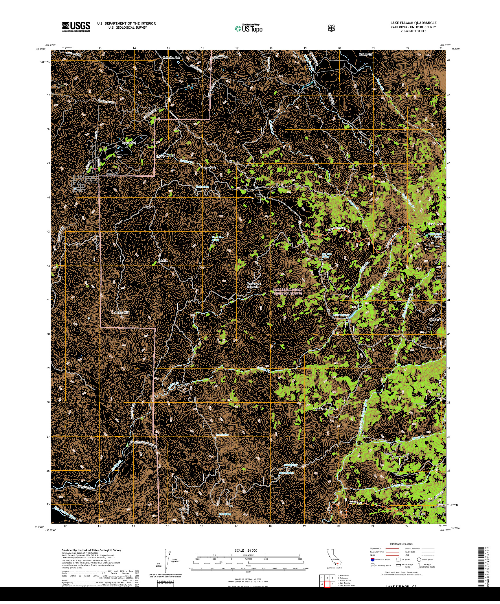 US TOPO 7.5-MINUTE MAP FOR LAKE FULMOR, CA