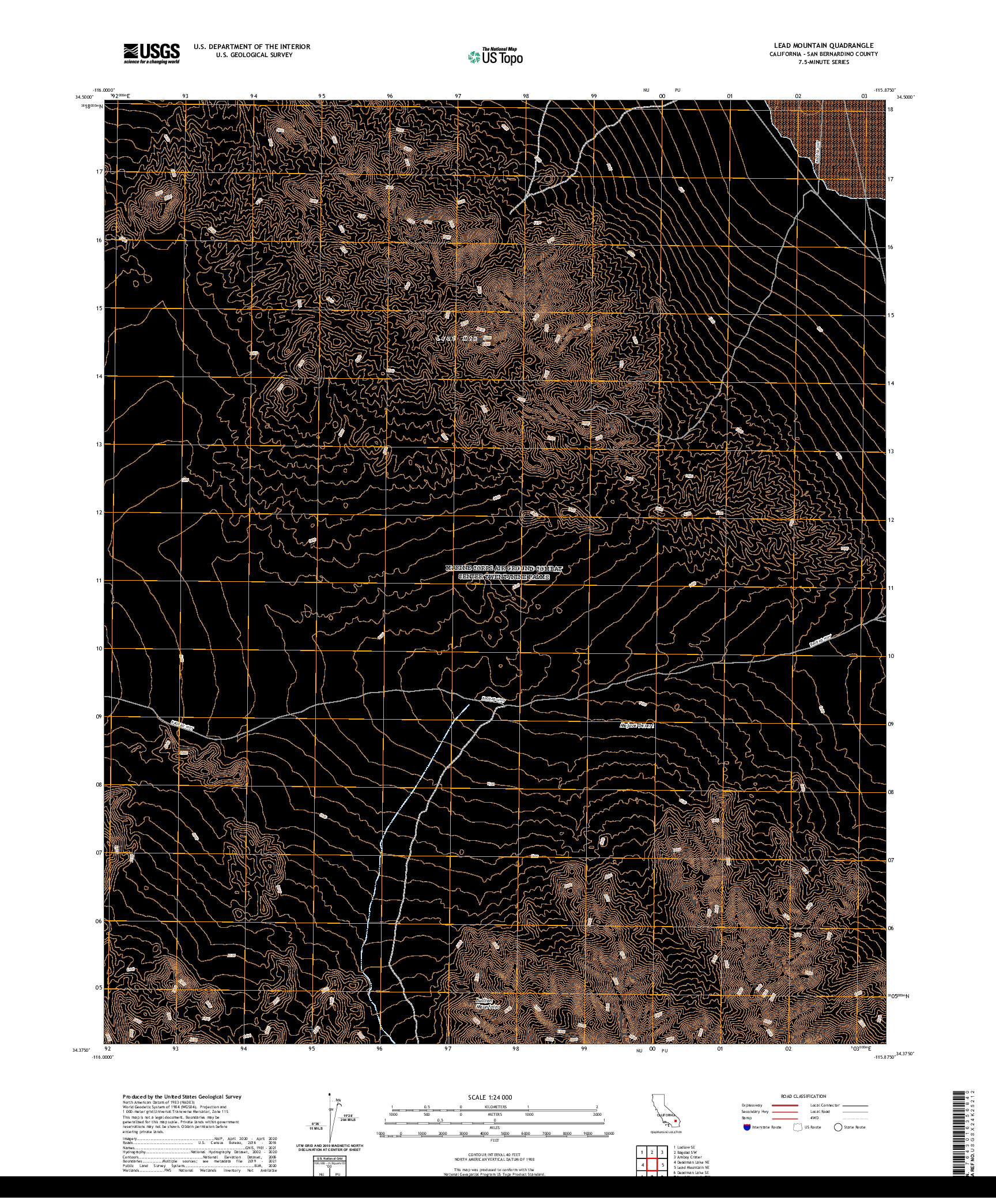 US TOPO 7.5-MINUTE MAP FOR LEAD MOUNTAIN, CA