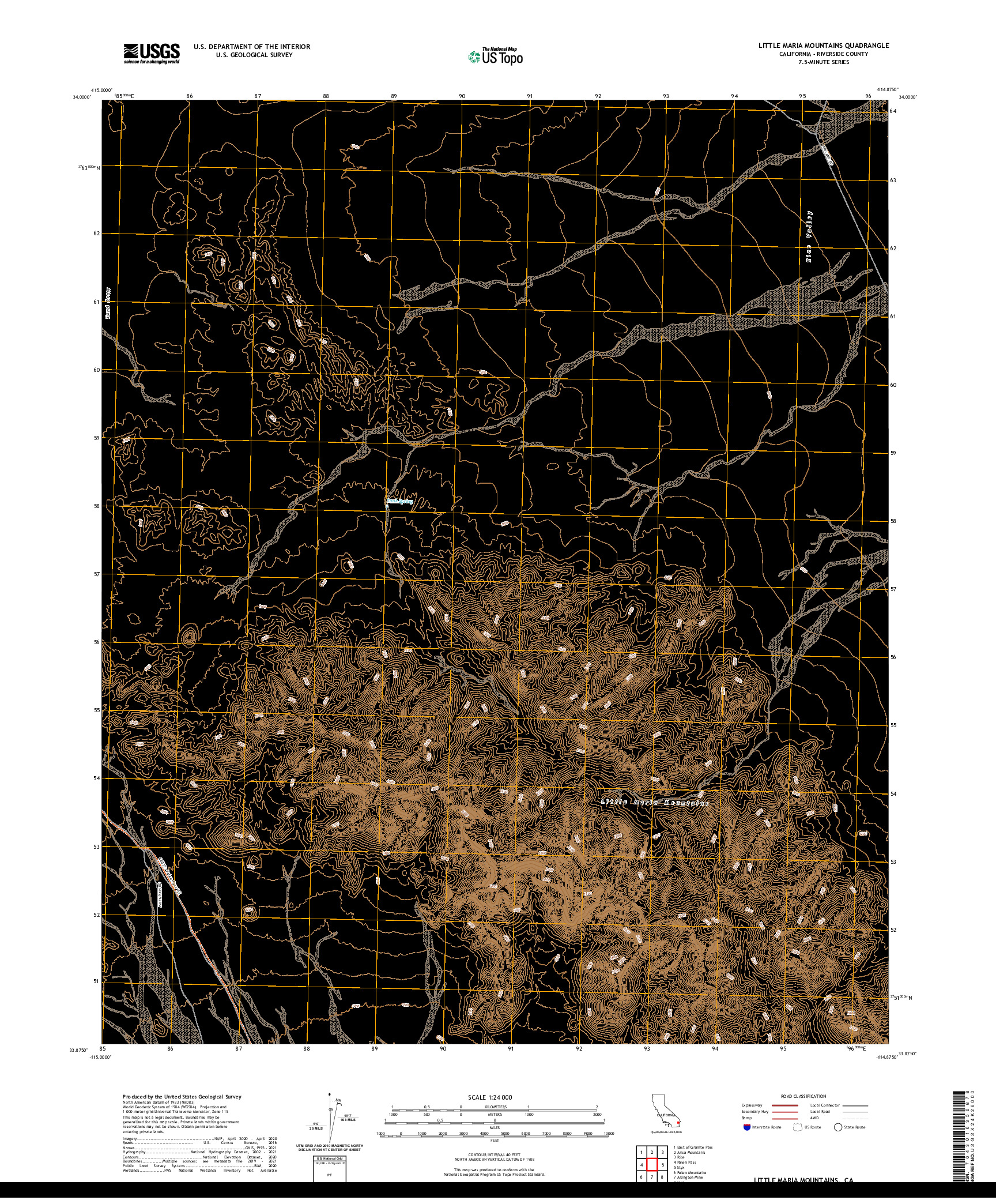 US TOPO 7.5-MINUTE MAP FOR LITTLE MARIA MOUNTAINS, CA