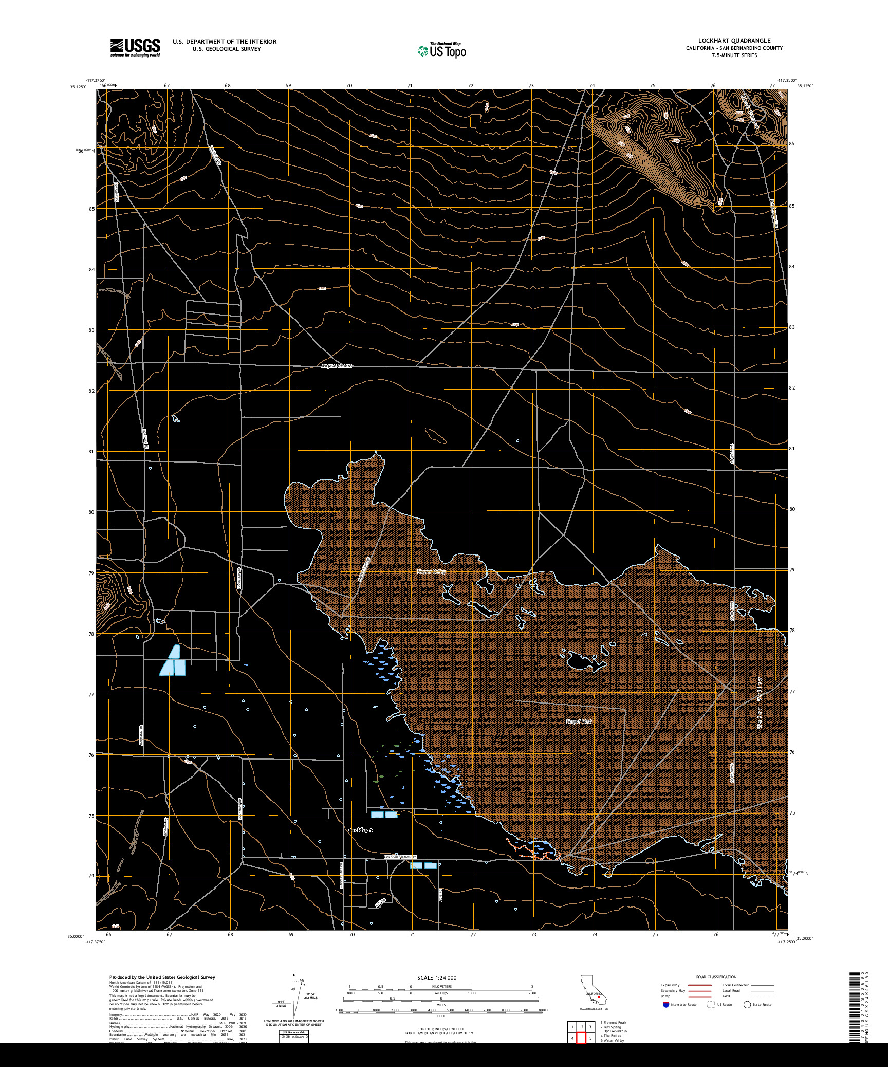 US TOPO 7.5-MINUTE MAP FOR LOCKHART, CA