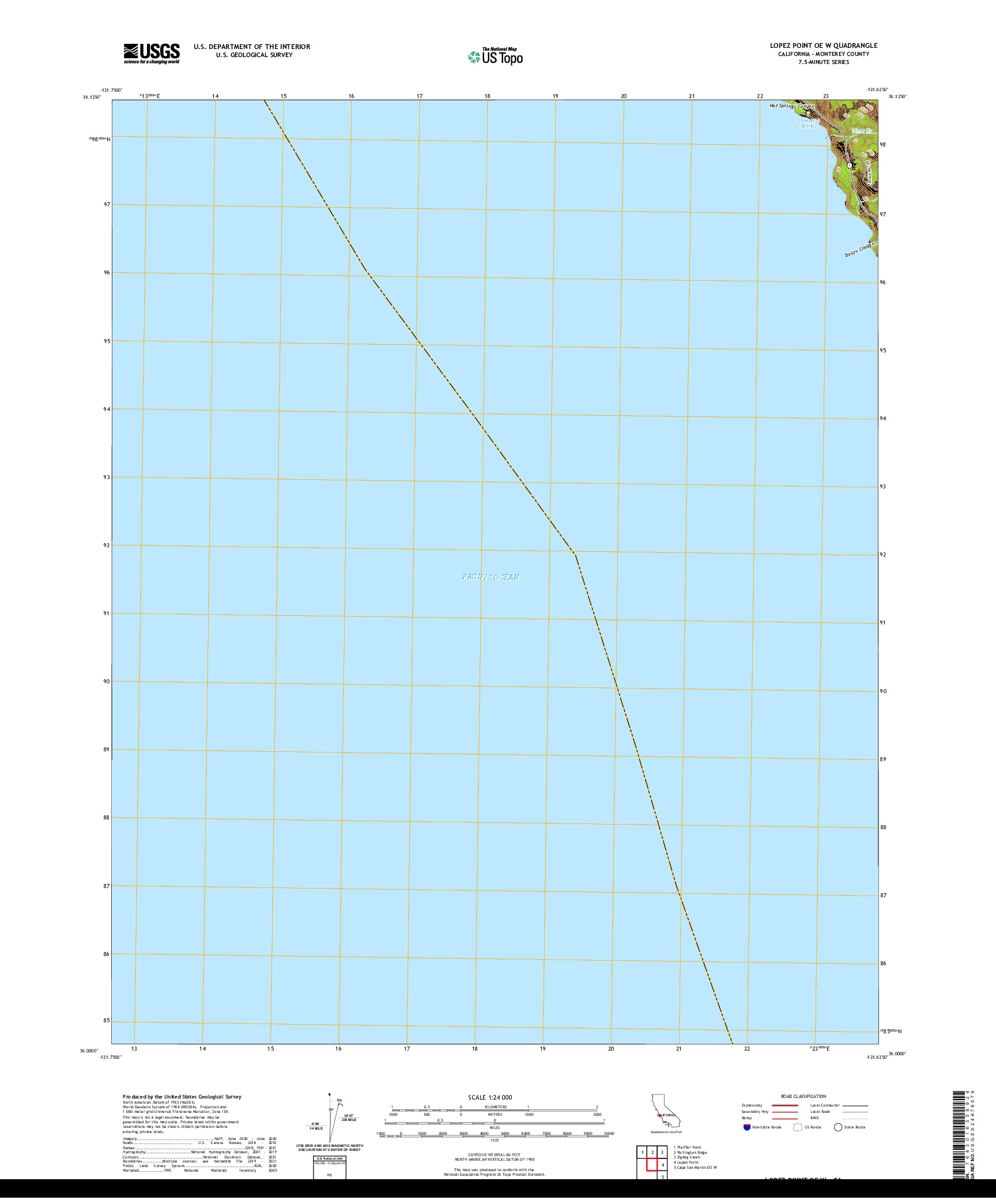 US TOPO 7.5-MINUTE MAP FOR LOPEZ POINT OE W, CA