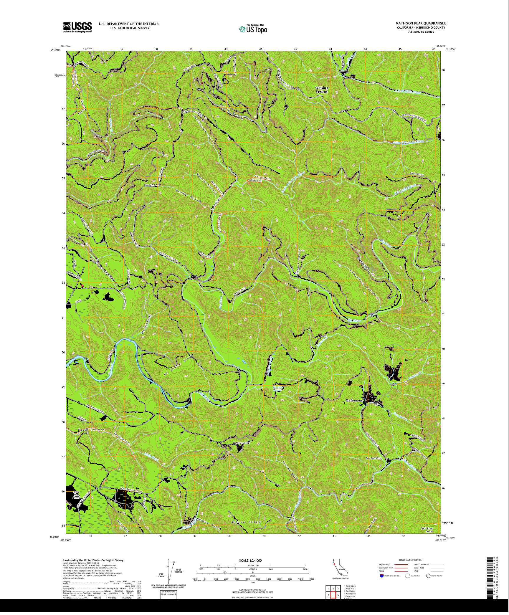 US TOPO 7.5-MINUTE MAP FOR MATHISON PEAK, CA