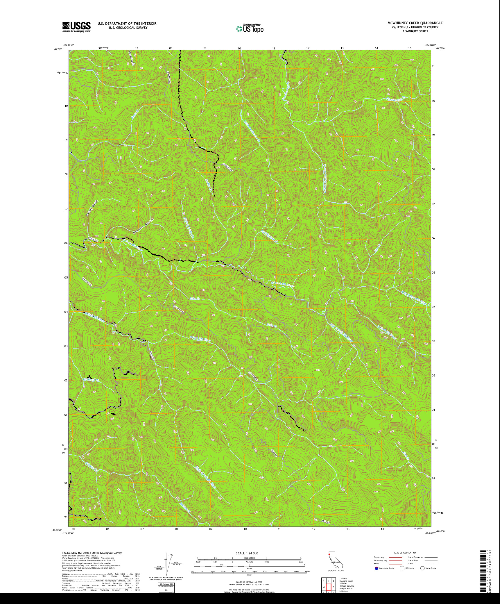 US TOPO 7.5-MINUTE MAP FOR MCWHINNEY CREEK, CA