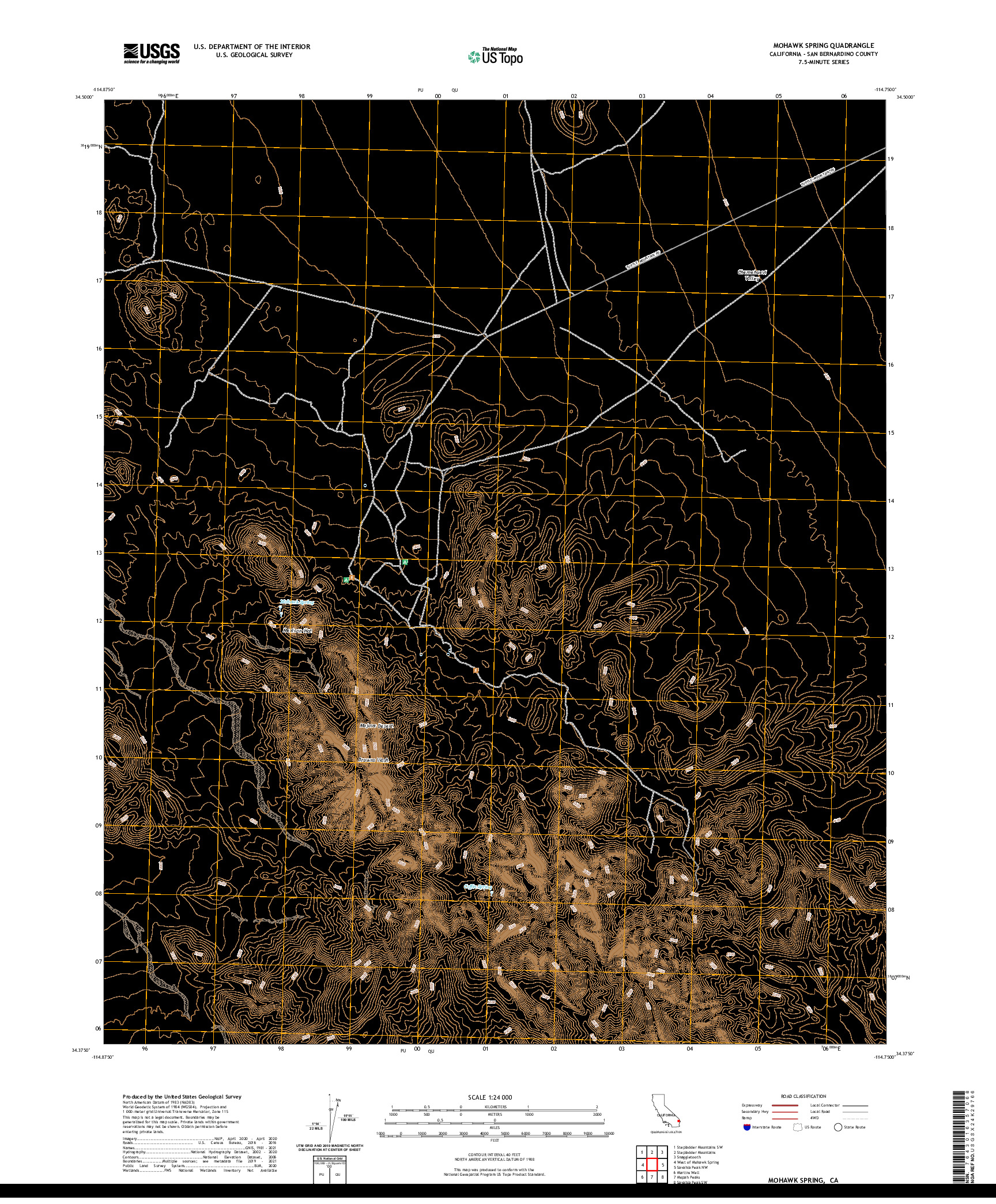 US TOPO 7.5-MINUTE MAP FOR MOHAWK SPRING, CA