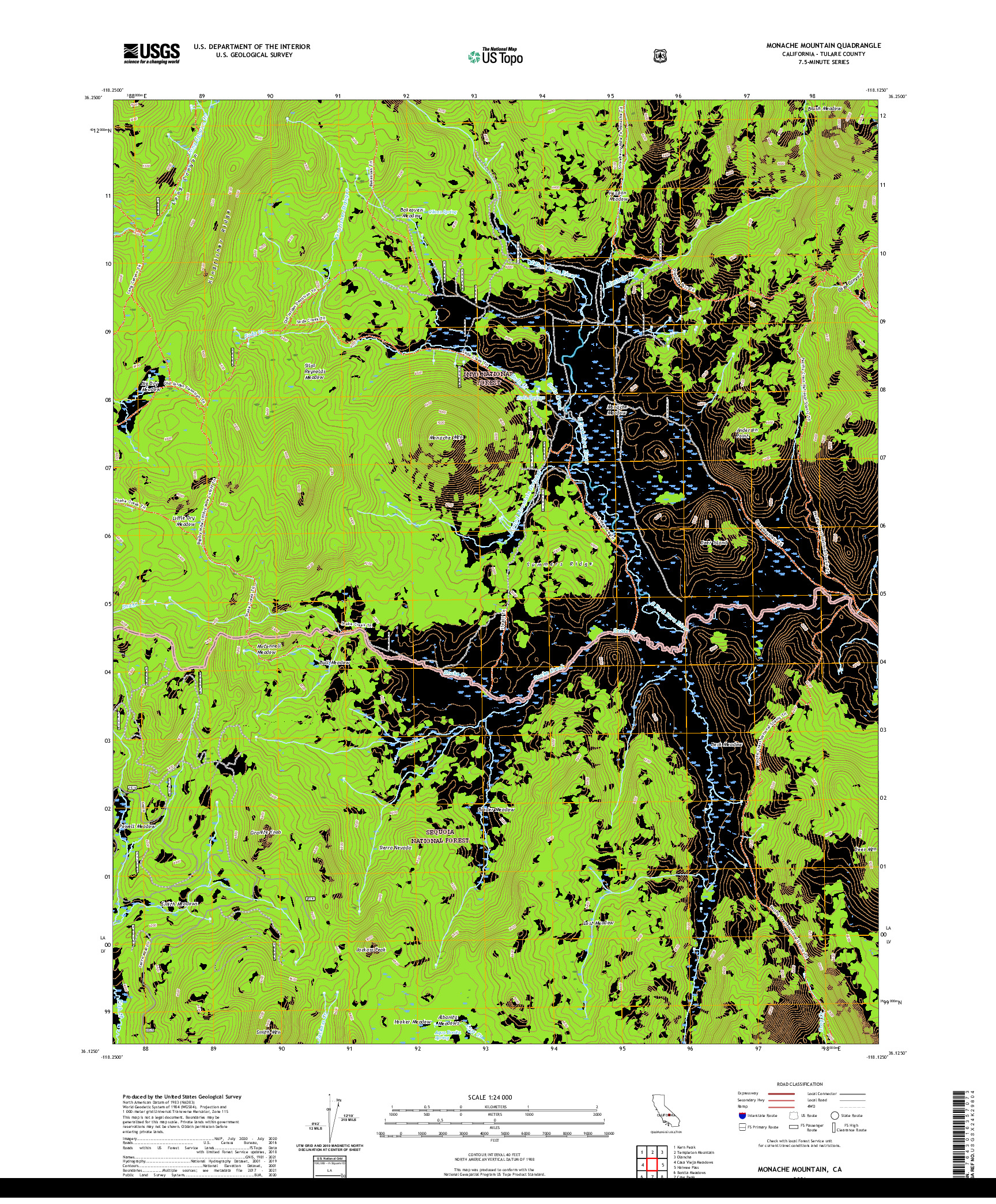 US TOPO 7.5-MINUTE MAP FOR MONACHE MOUNTAIN, CA