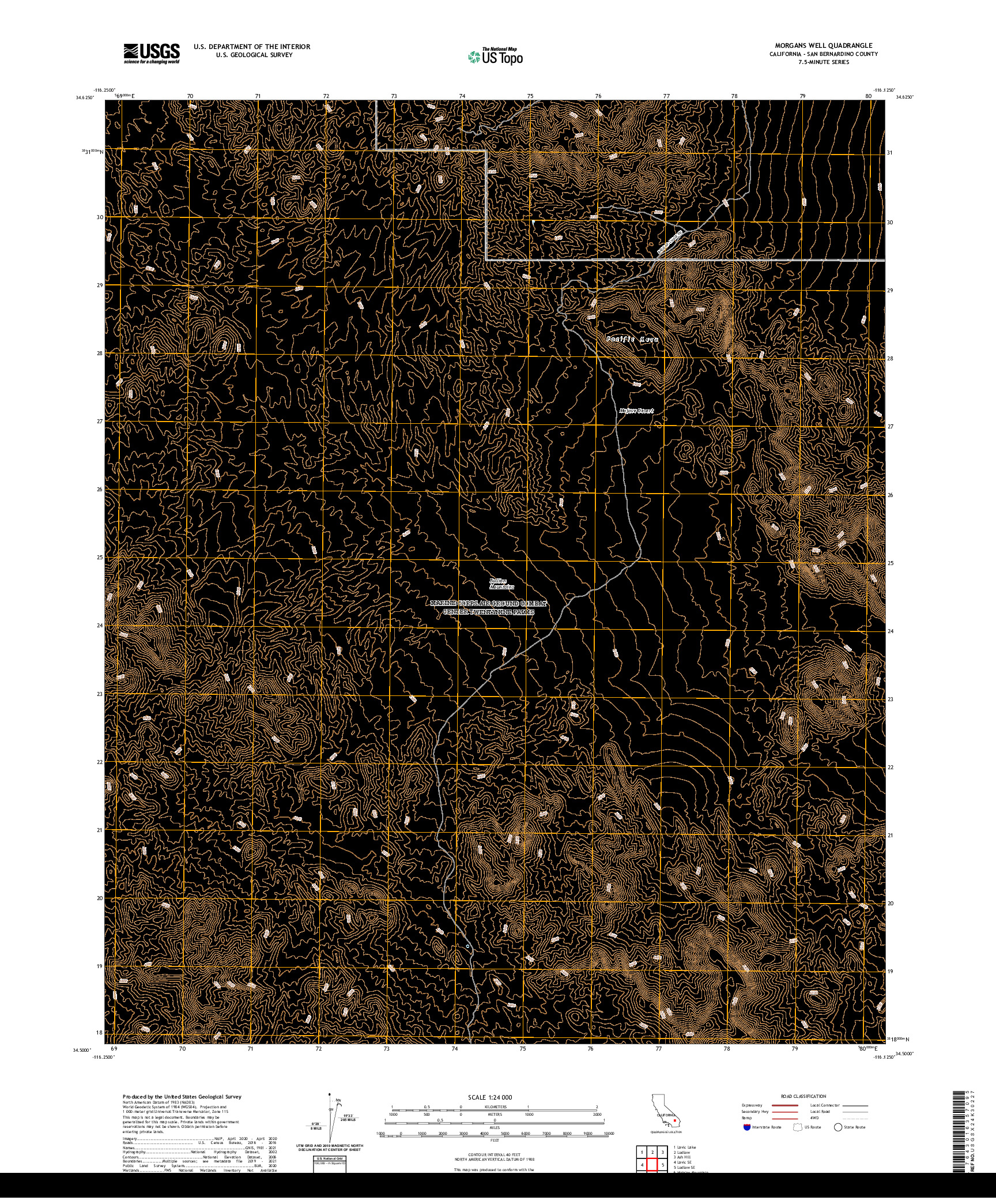 US TOPO 7.5-MINUTE MAP FOR MORGANS WELL, CA