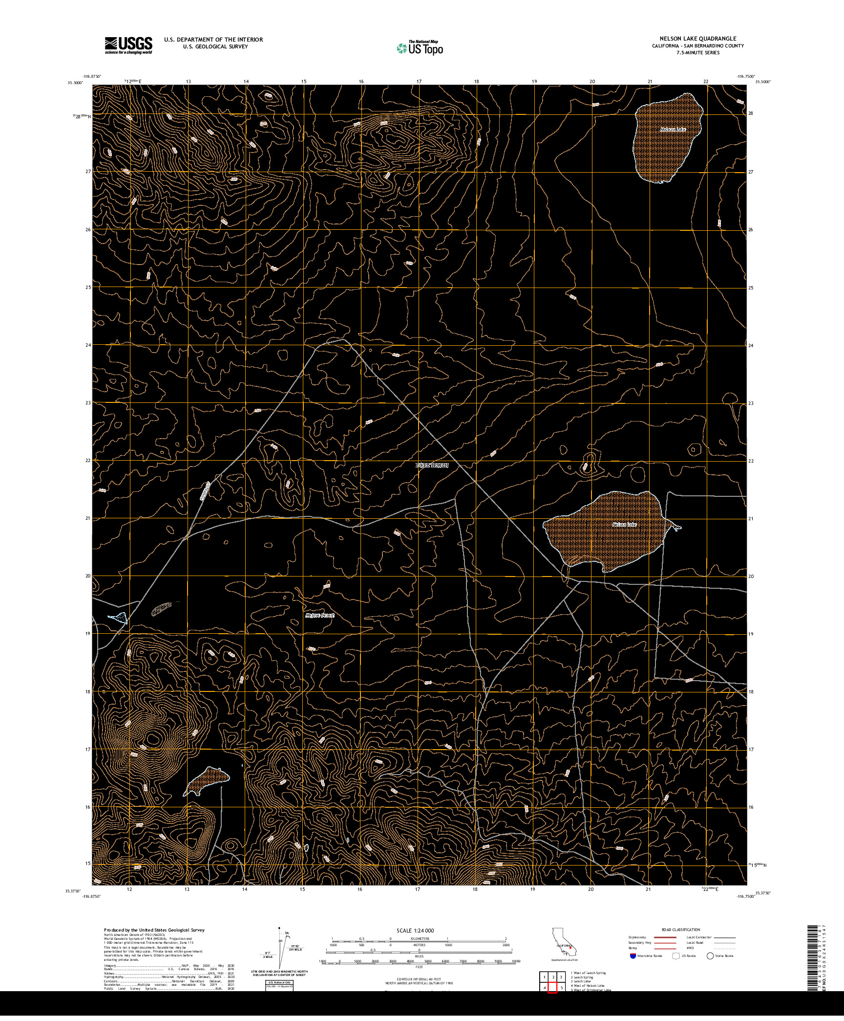 US TOPO 7.5-MINUTE MAP FOR NELSON LAKE, CA