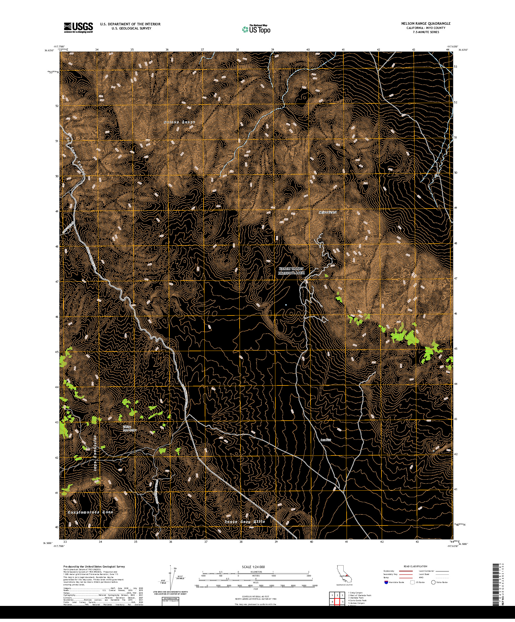 US TOPO 7.5-MINUTE MAP FOR NELSON RANGE, CA