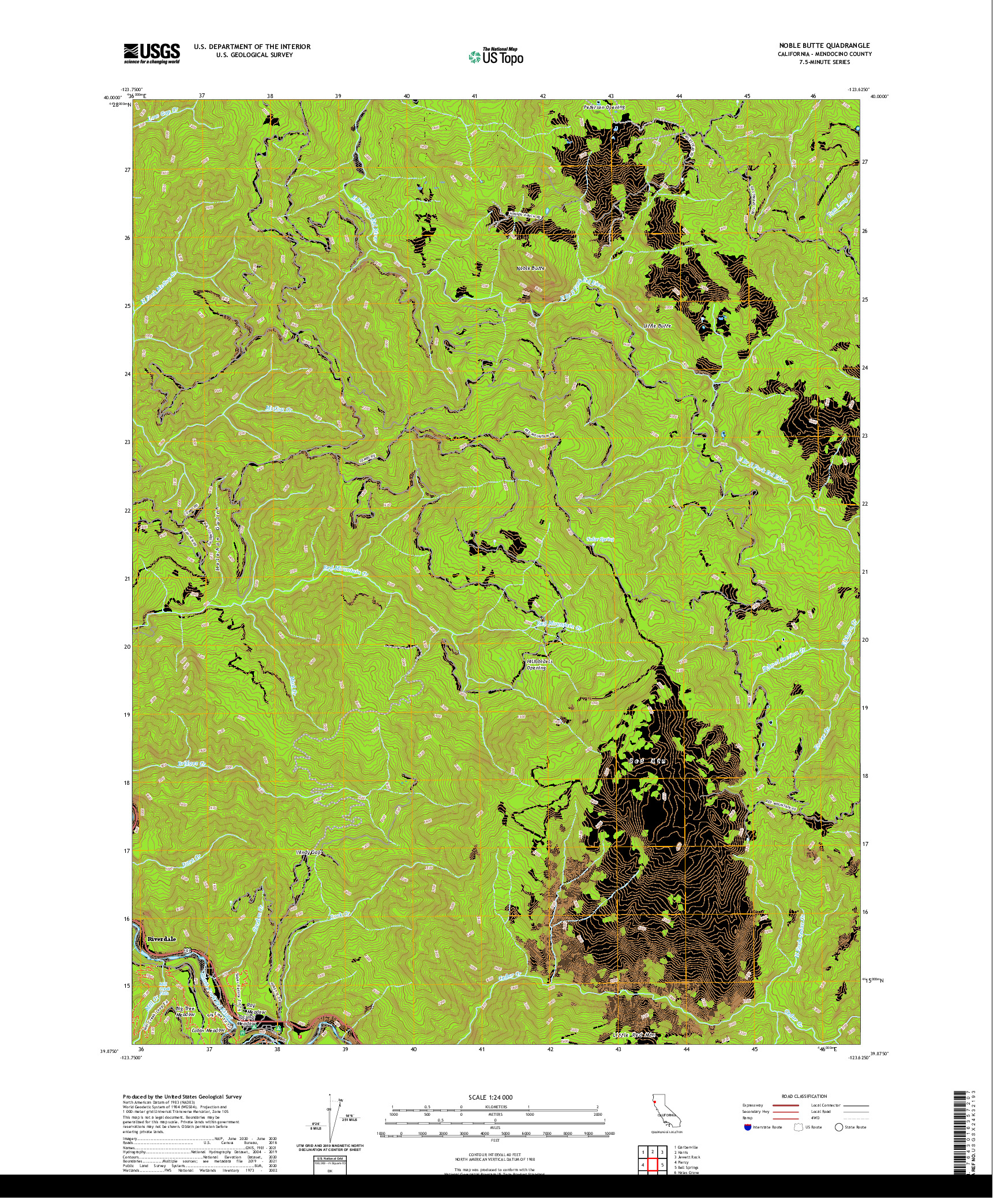 US TOPO 7.5-MINUTE MAP FOR NOBLE BUTTE, CA