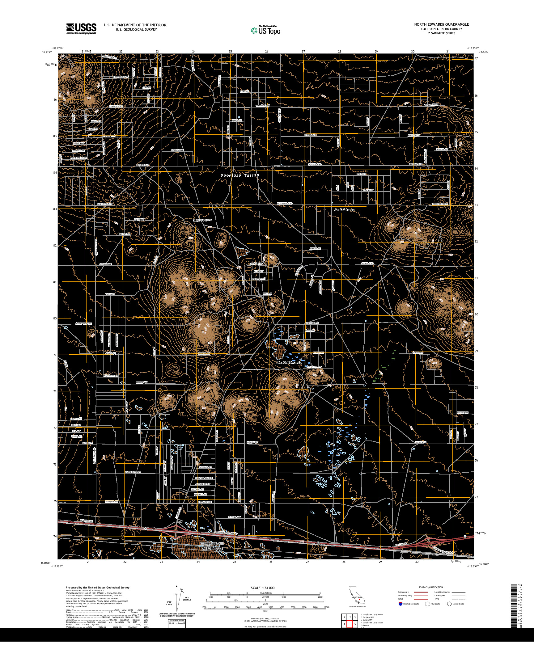 US TOPO 7.5-MINUTE MAP FOR NORTH EDWARDS, CA