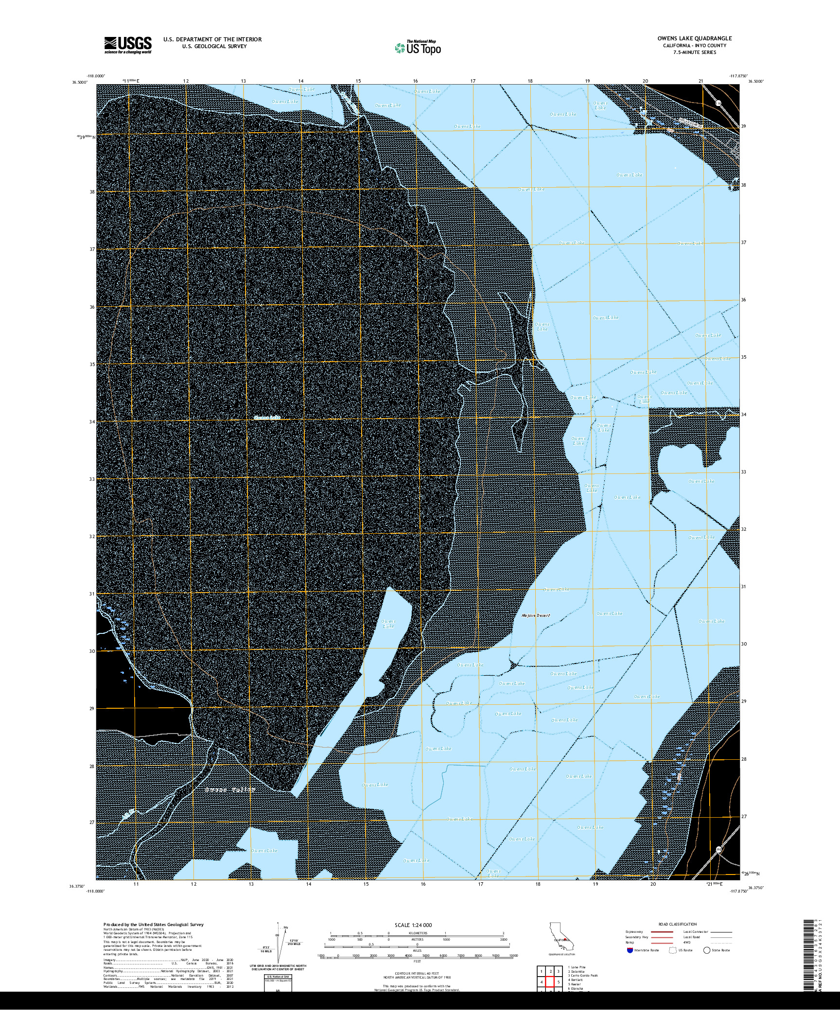 US TOPO 7.5-MINUTE MAP FOR OWENS LAKE, CA