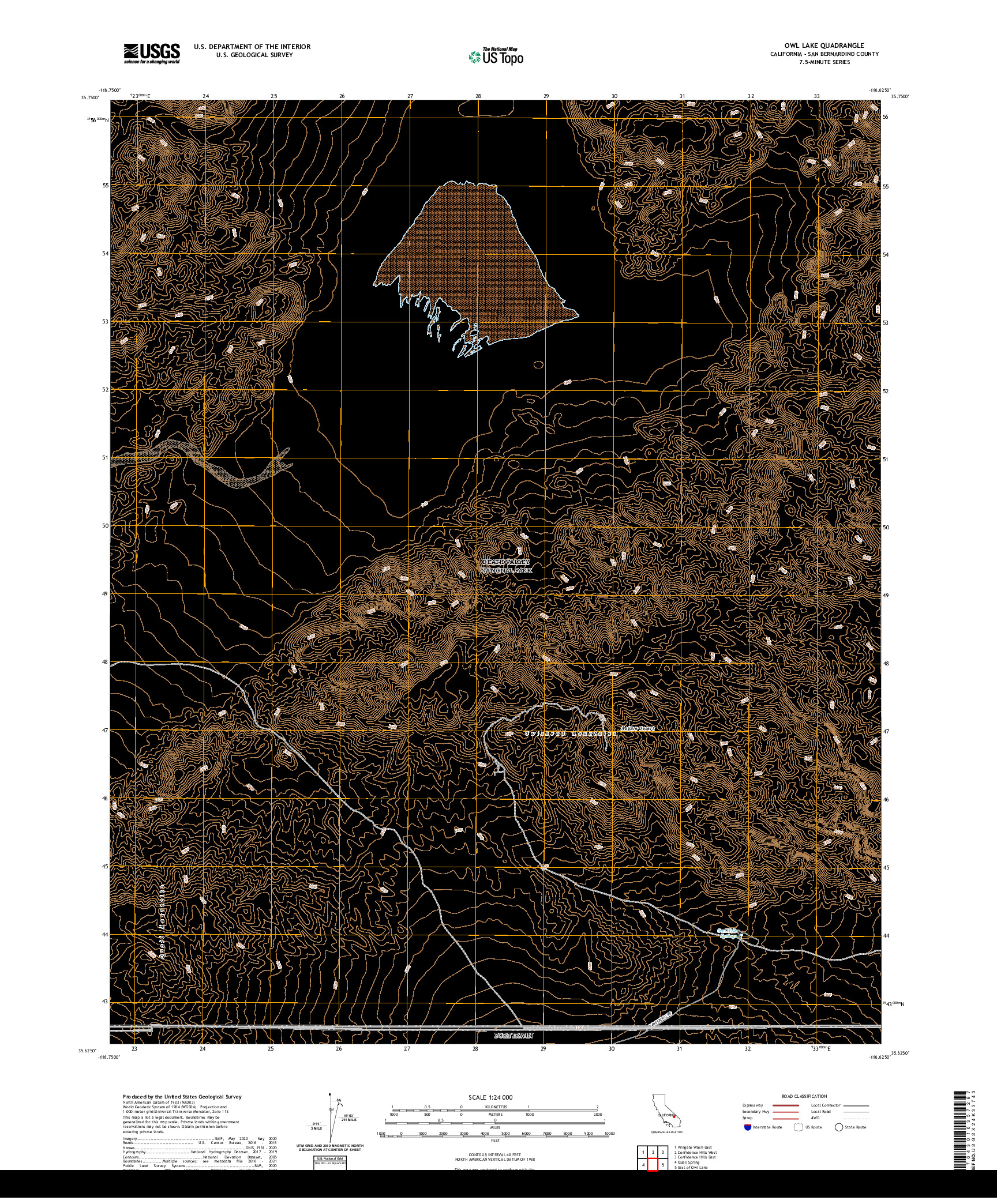 US TOPO 7.5-MINUTE MAP FOR OWL LAKE, CA