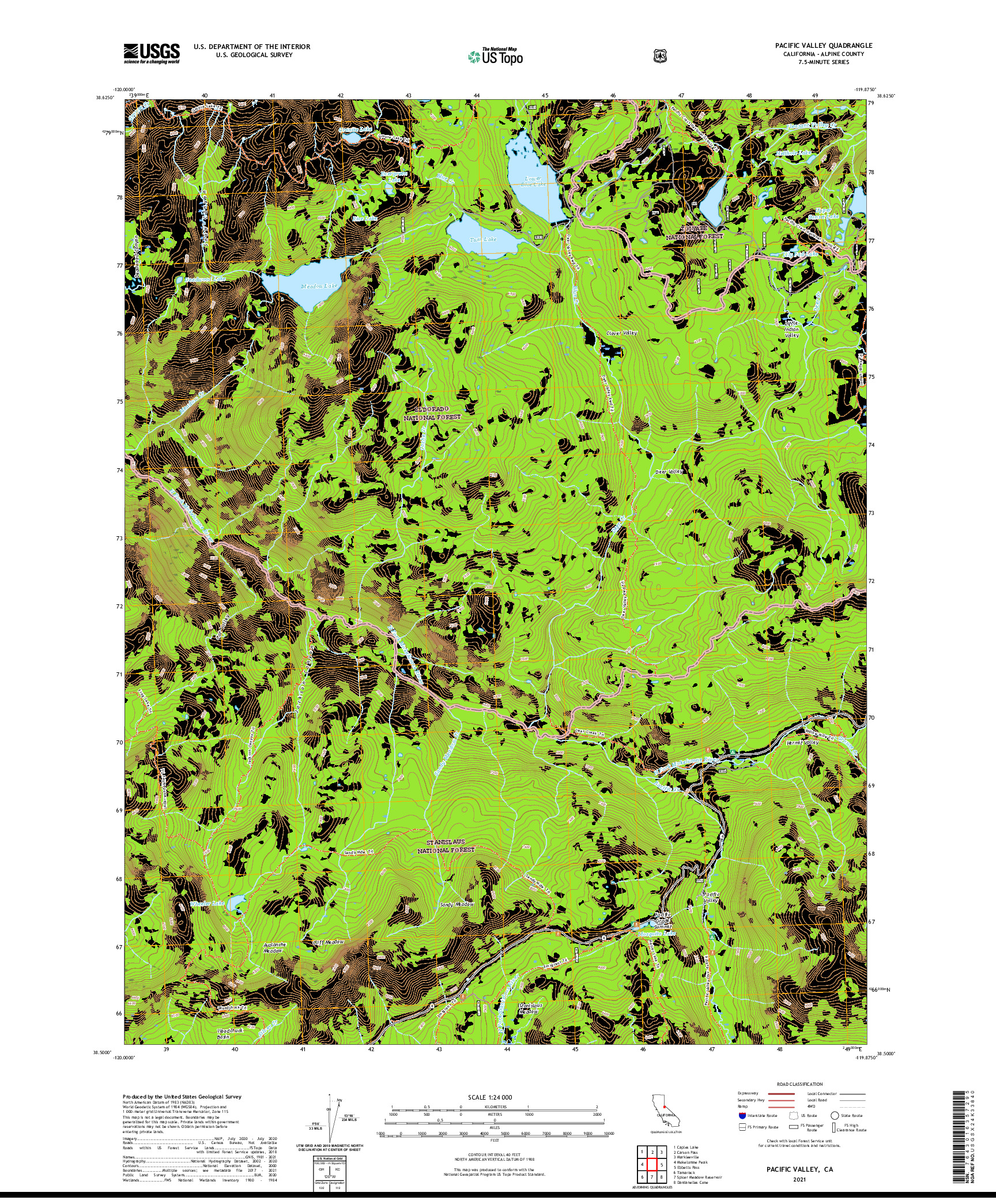 US TOPO 7.5-MINUTE MAP FOR PACIFIC VALLEY, CA