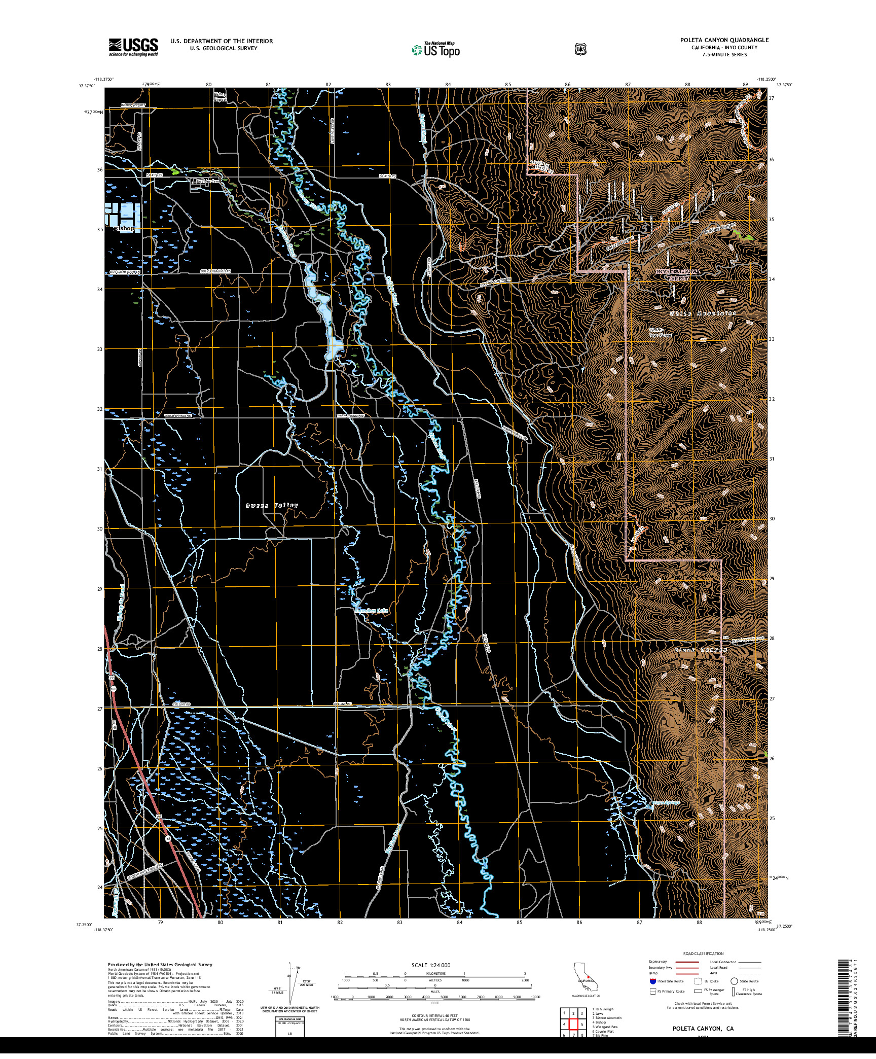 US TOPO 7.5-MINUTE MAP FOR POLETA CANYON, CA