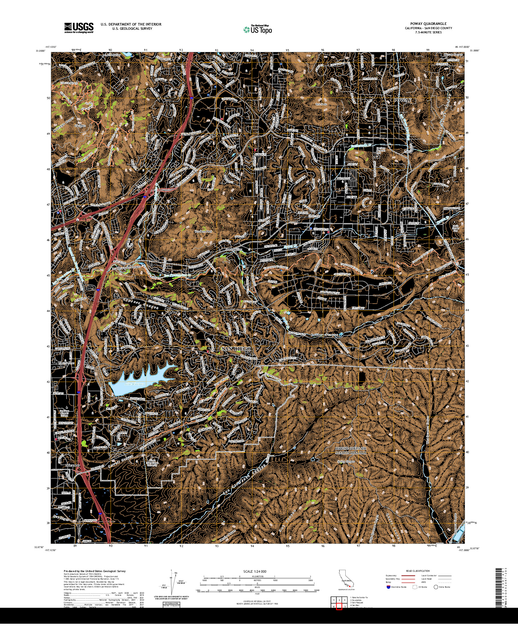 US TOPO 7.5-MINUTE MAP FOR POWAY, CA