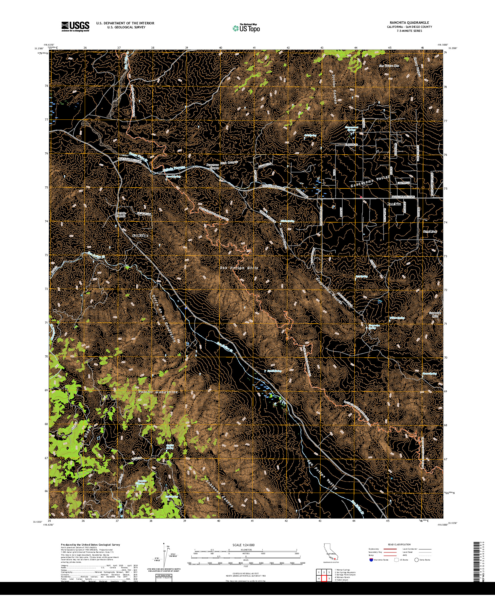 US TOPO 7.5-MINUTE MAP FOR RANCHITA, CA