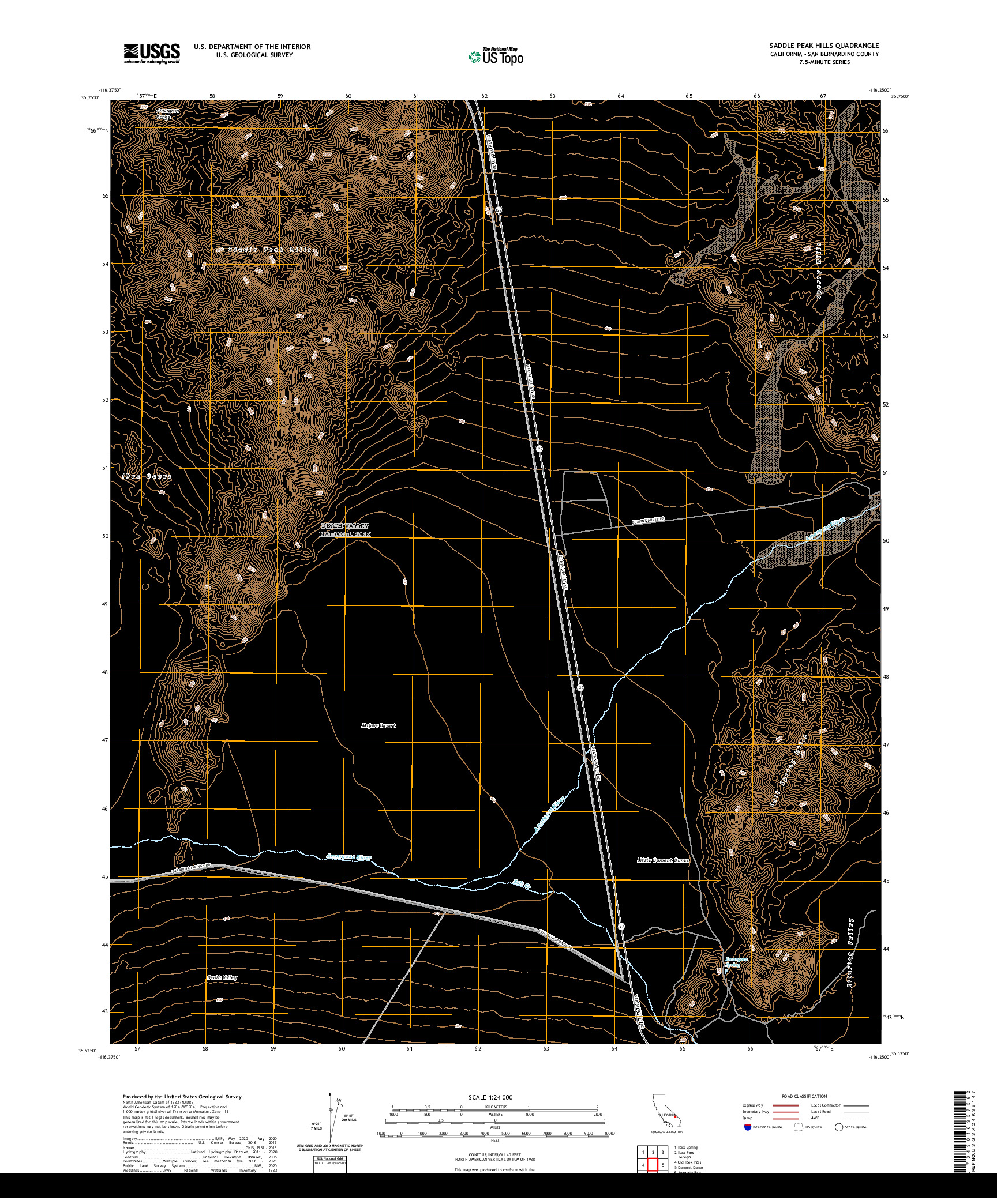 US TOPO 7.5-MINUTE MAP FOR SADDLE PEAK HILLS, CA