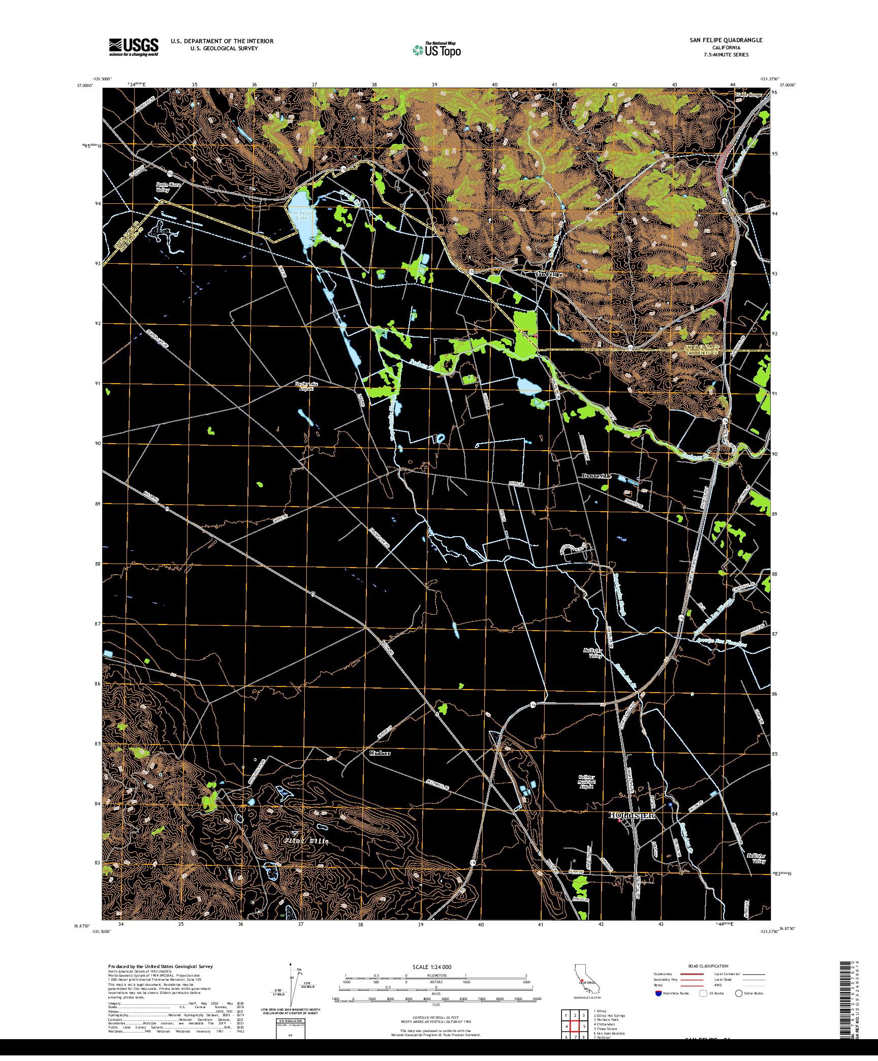 US TOPO 7.5-MINUTE MAP FOR SAN FELIPE, CA