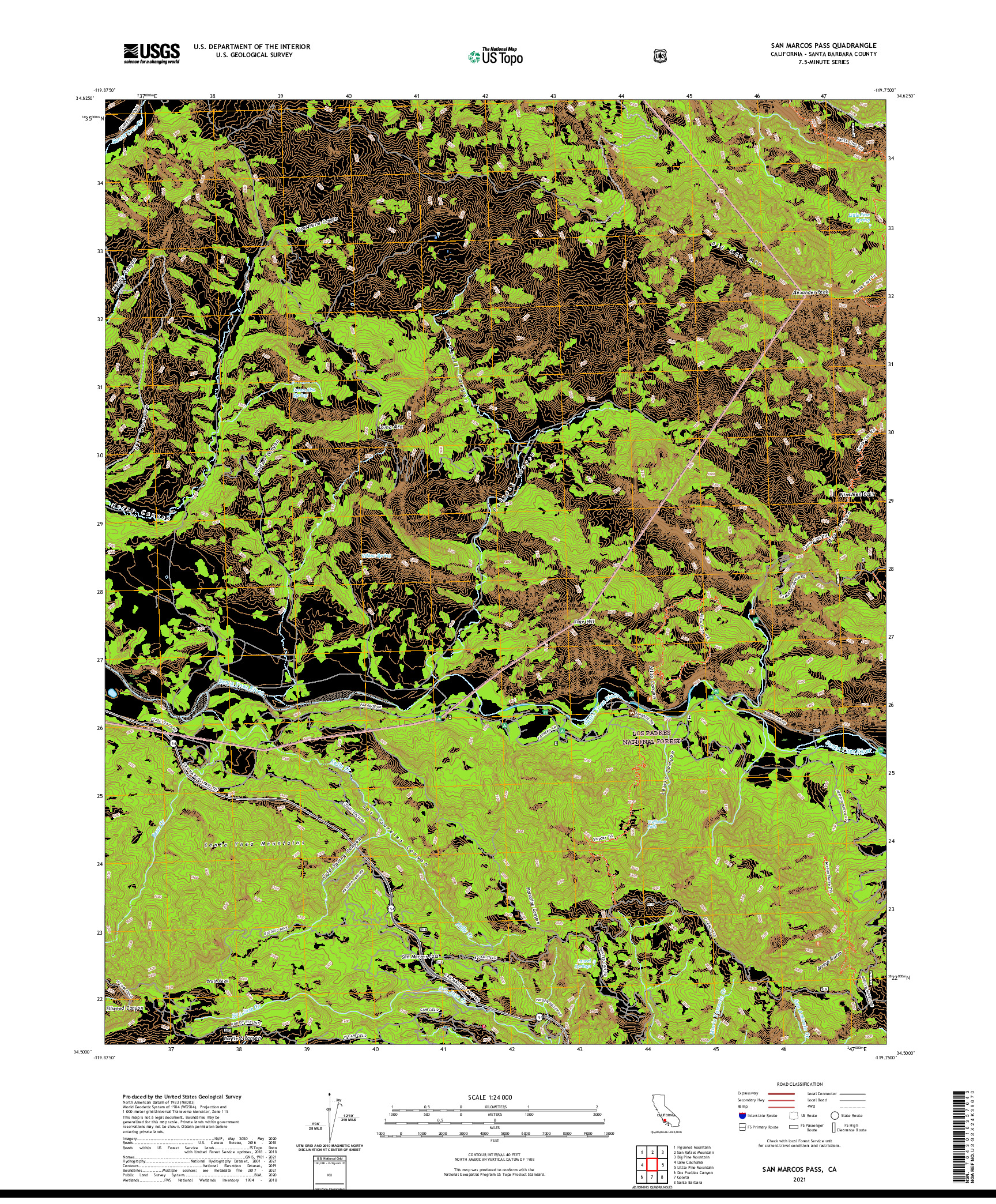 US TOPO 7.5-MINUTE MAP FOR SAN MARCOS PASS, CA