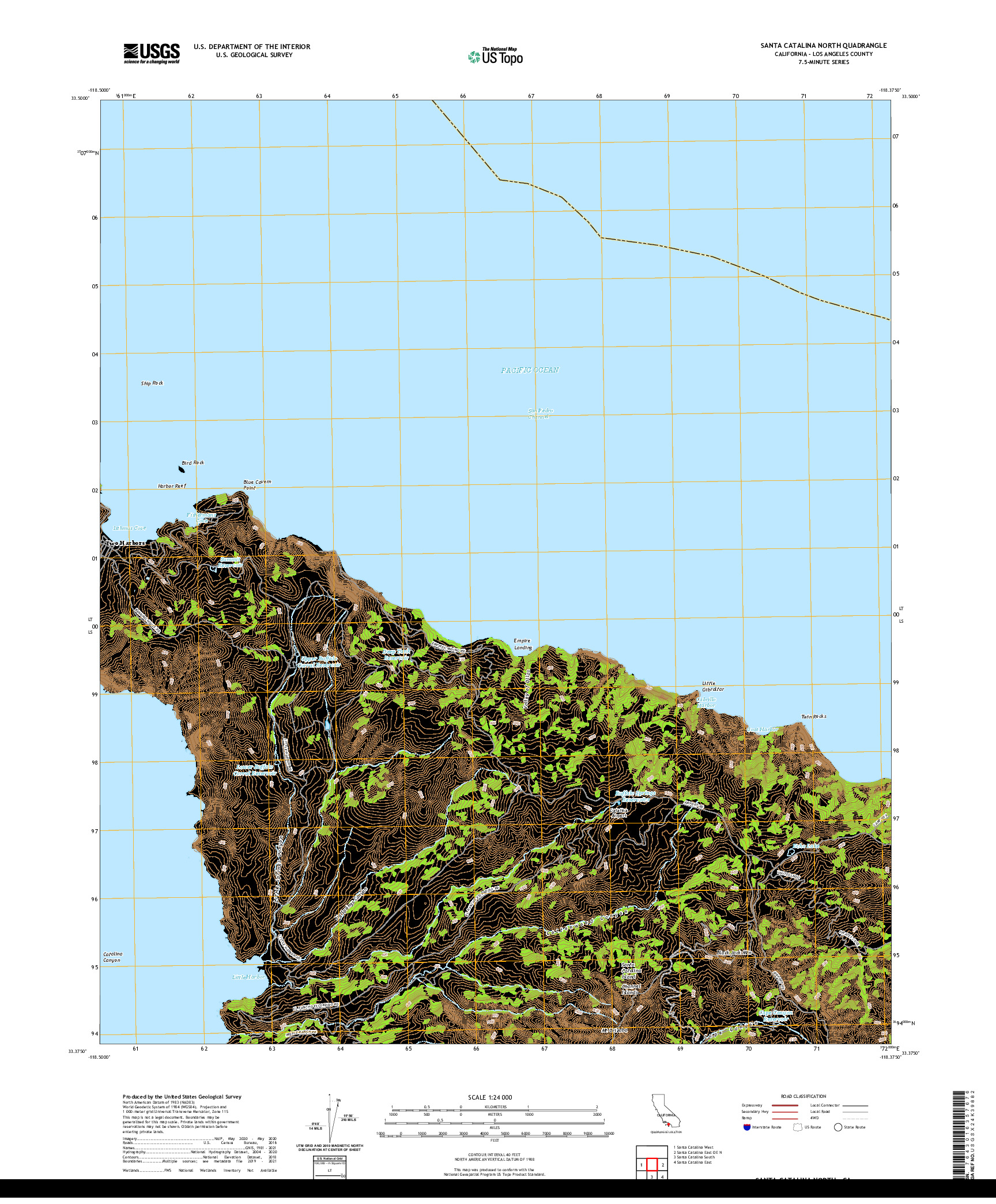 US TOPO 7.5-MINUTE MAP FOR SANTA CATALINA NORTH, CA