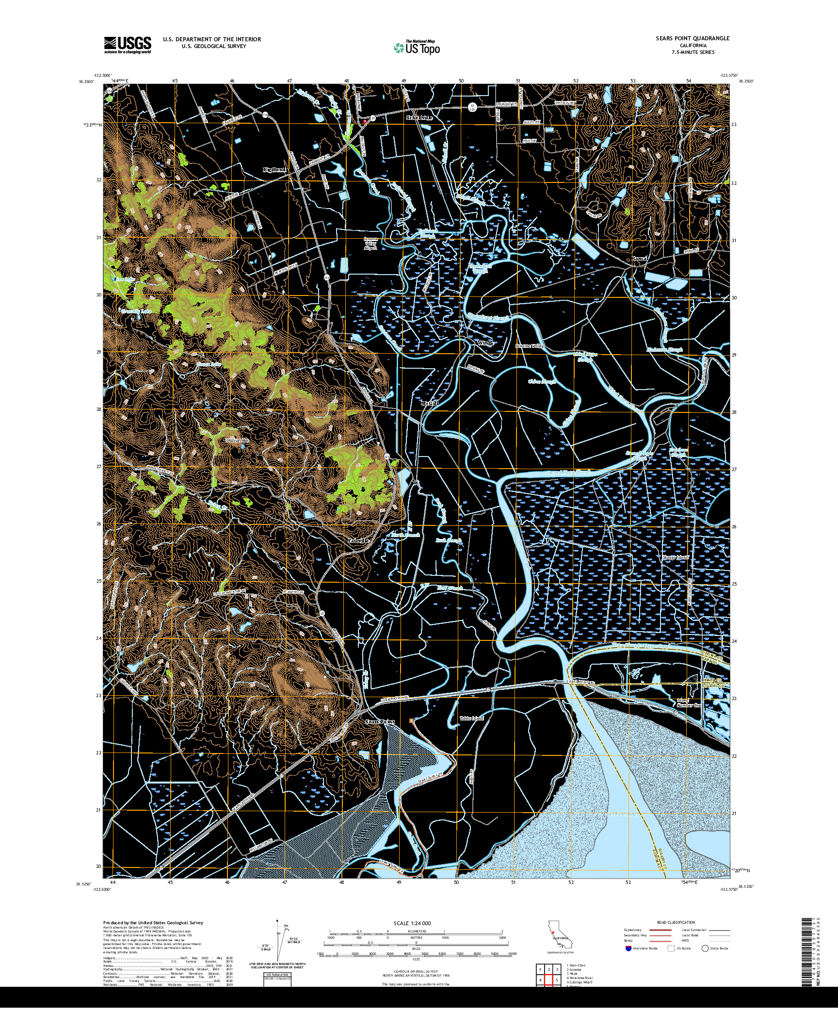 US TOPO 7.5-MINUTE MAP FOR SEARS POINT, CA