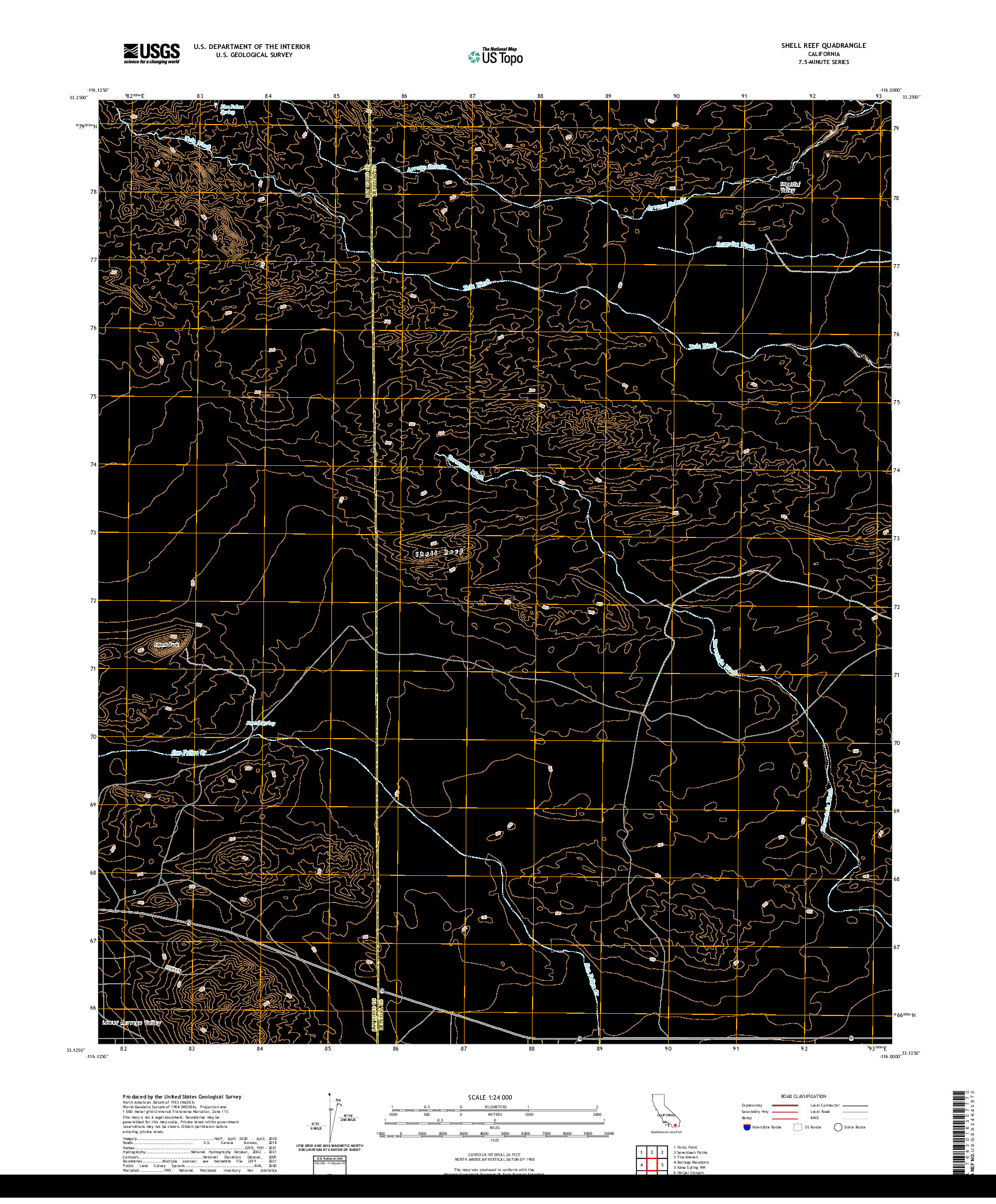 US TOPO 7.5-MINUTE MAP FOR SHELL REEF, CA