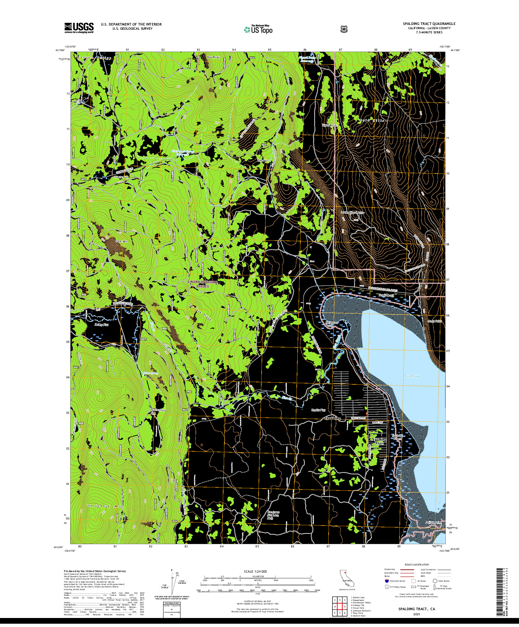 US TOPO 7.5-MINUTE MAP FOR SPALDING TRACT, CA