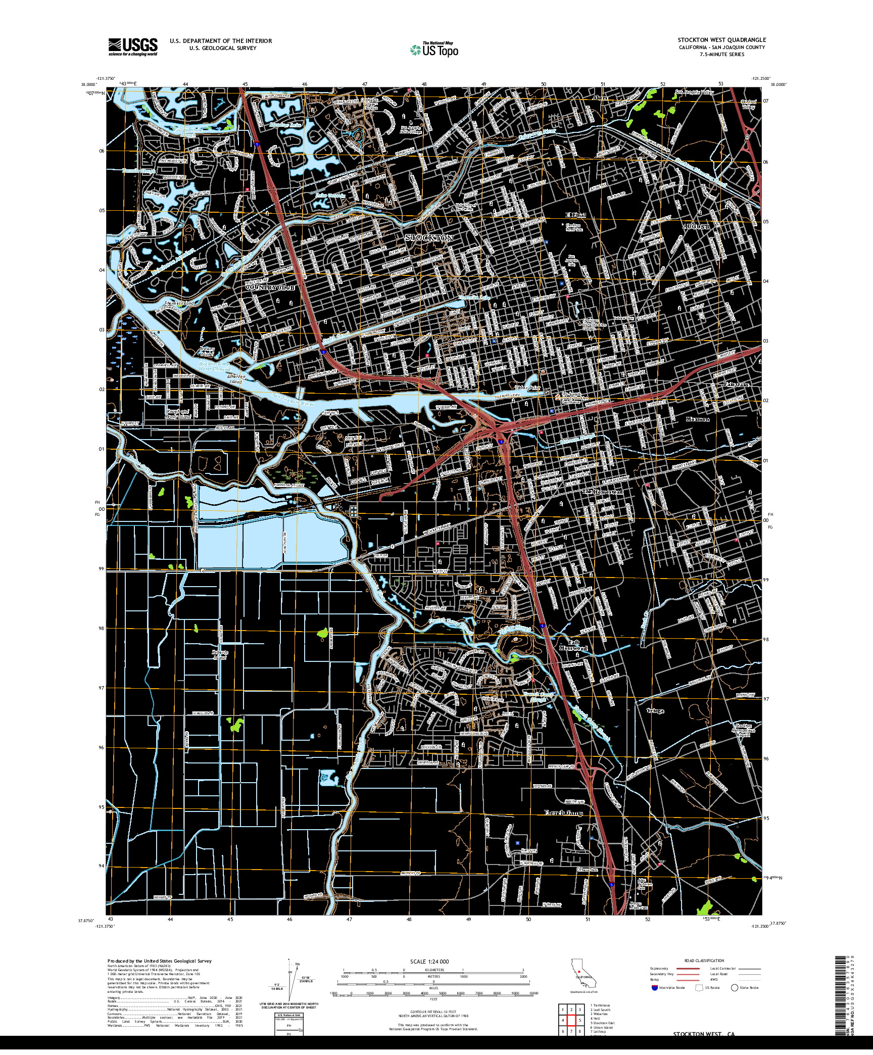 US TOPO 7.5-MINUTE MAP FOR STOCKTON WEST, CA