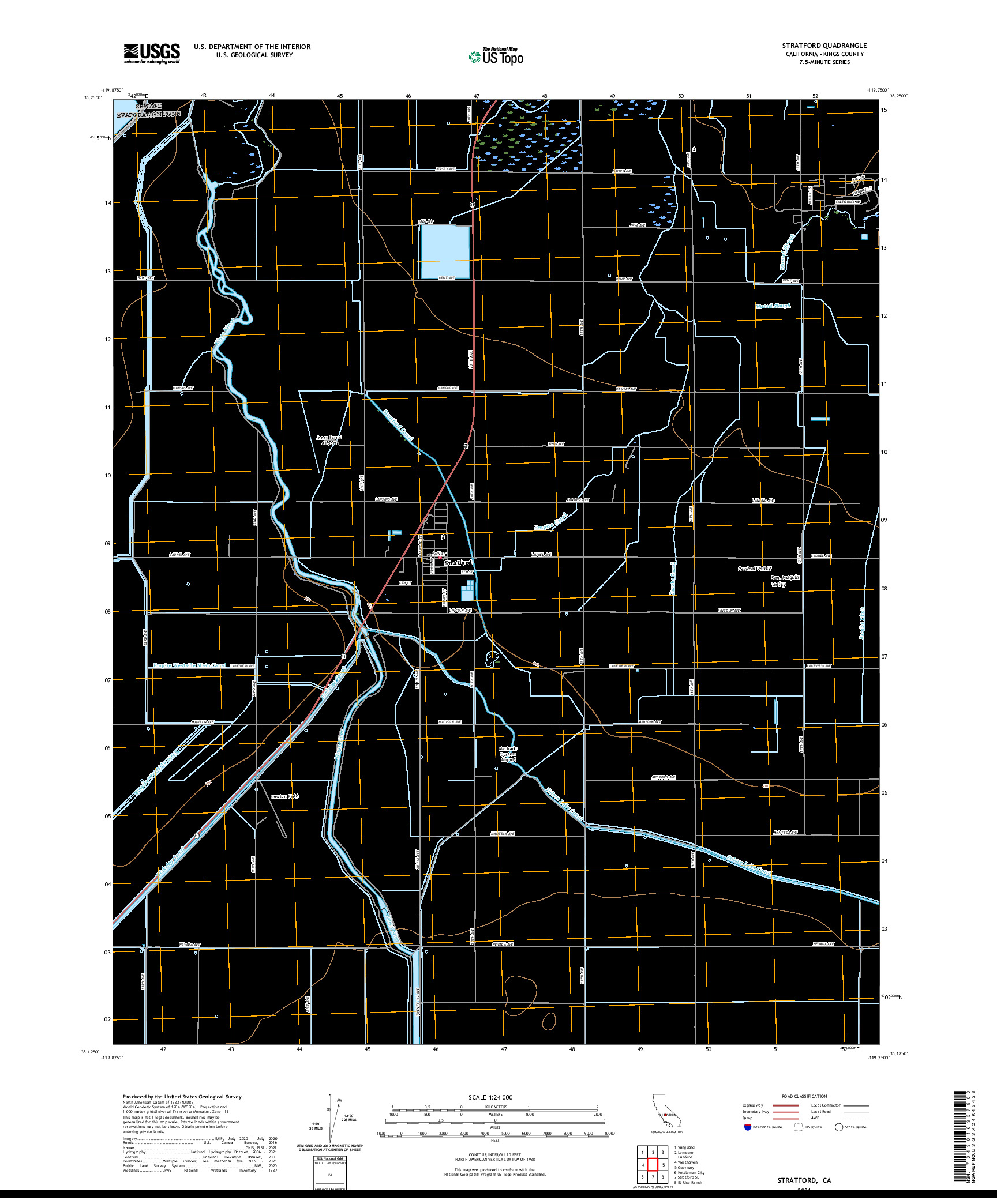 US TOPO 7.5-MINUTE MAP FOR STRATFORD, CA