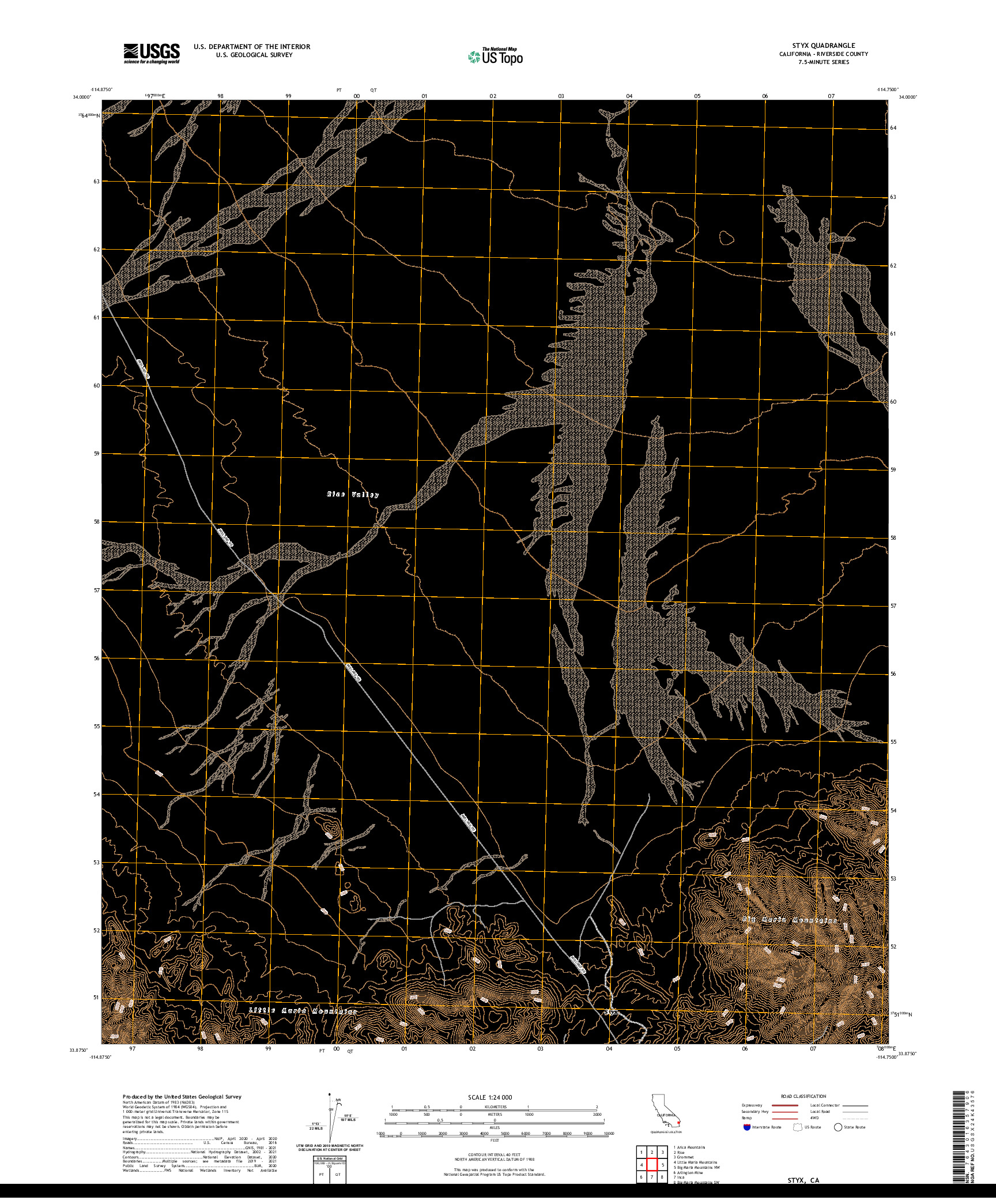 US TOPO 7.5-MINUTE MAP FOR STYX, CA