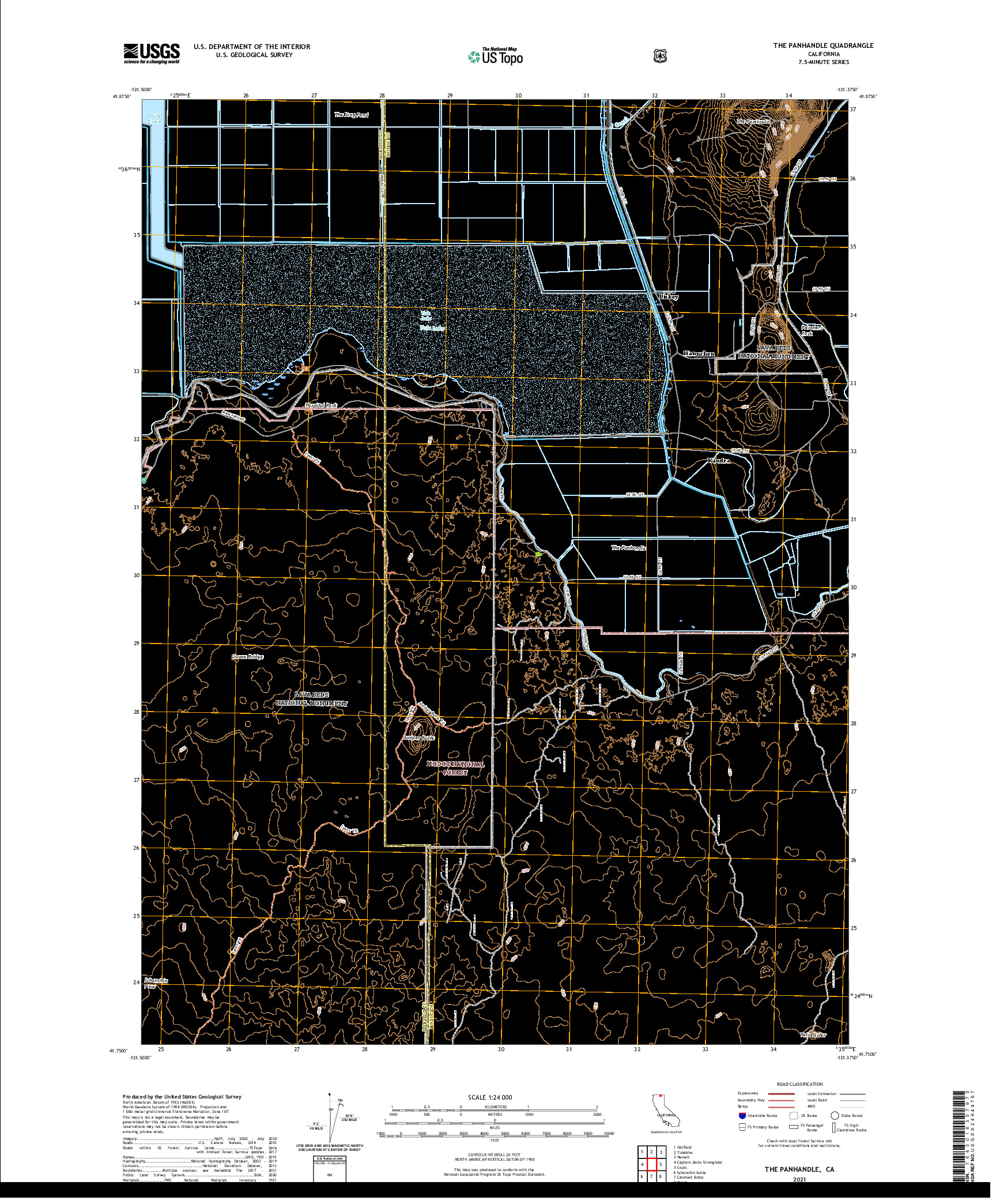 US TOPO 7.5-MINUTE MAP FOR THE PANHANDLE, CA