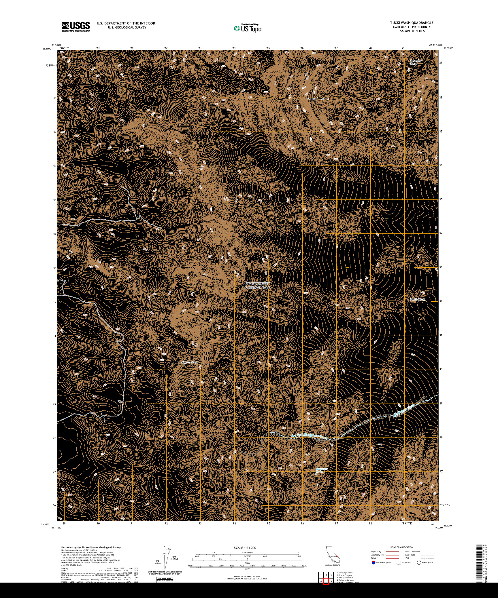 US TOPO 7.5-MINUTE MAP FOR TUCKI WASH, CA