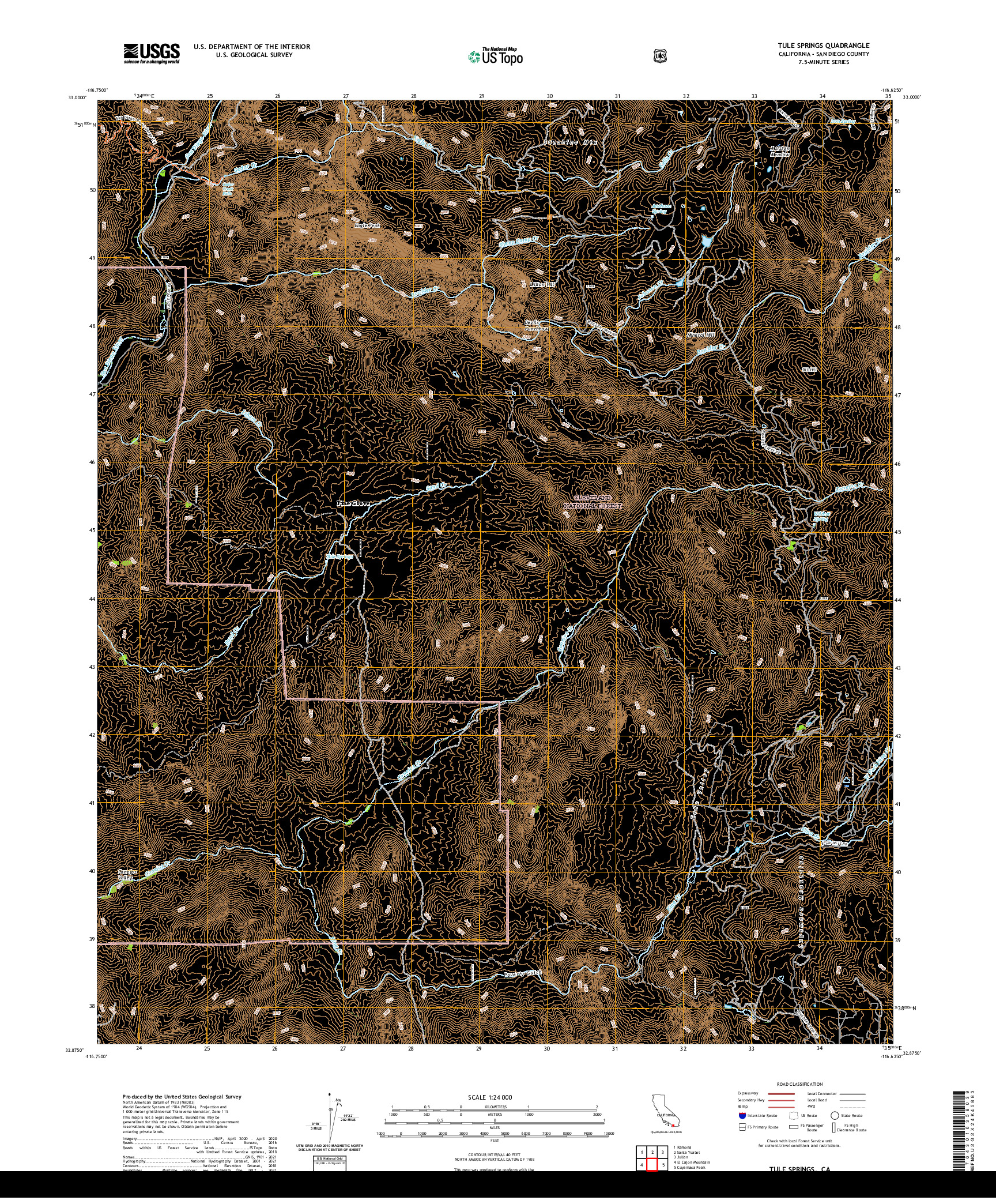 US TOPO 7.5-MINUTE MAP FOR TULE SPRINGS, CA