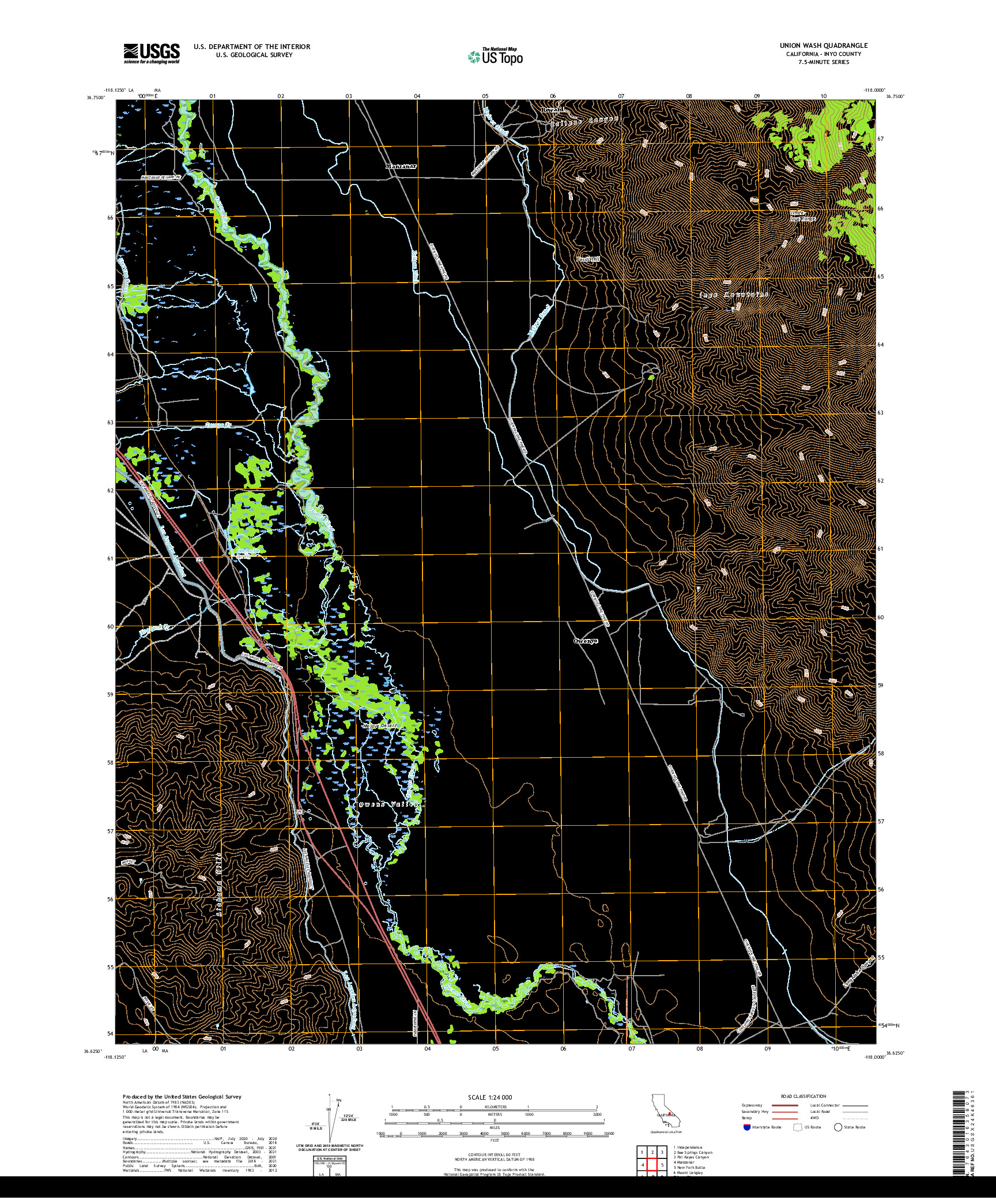 US TOPO 7.5-MINUTE MAP FOR UNION WASH, CA