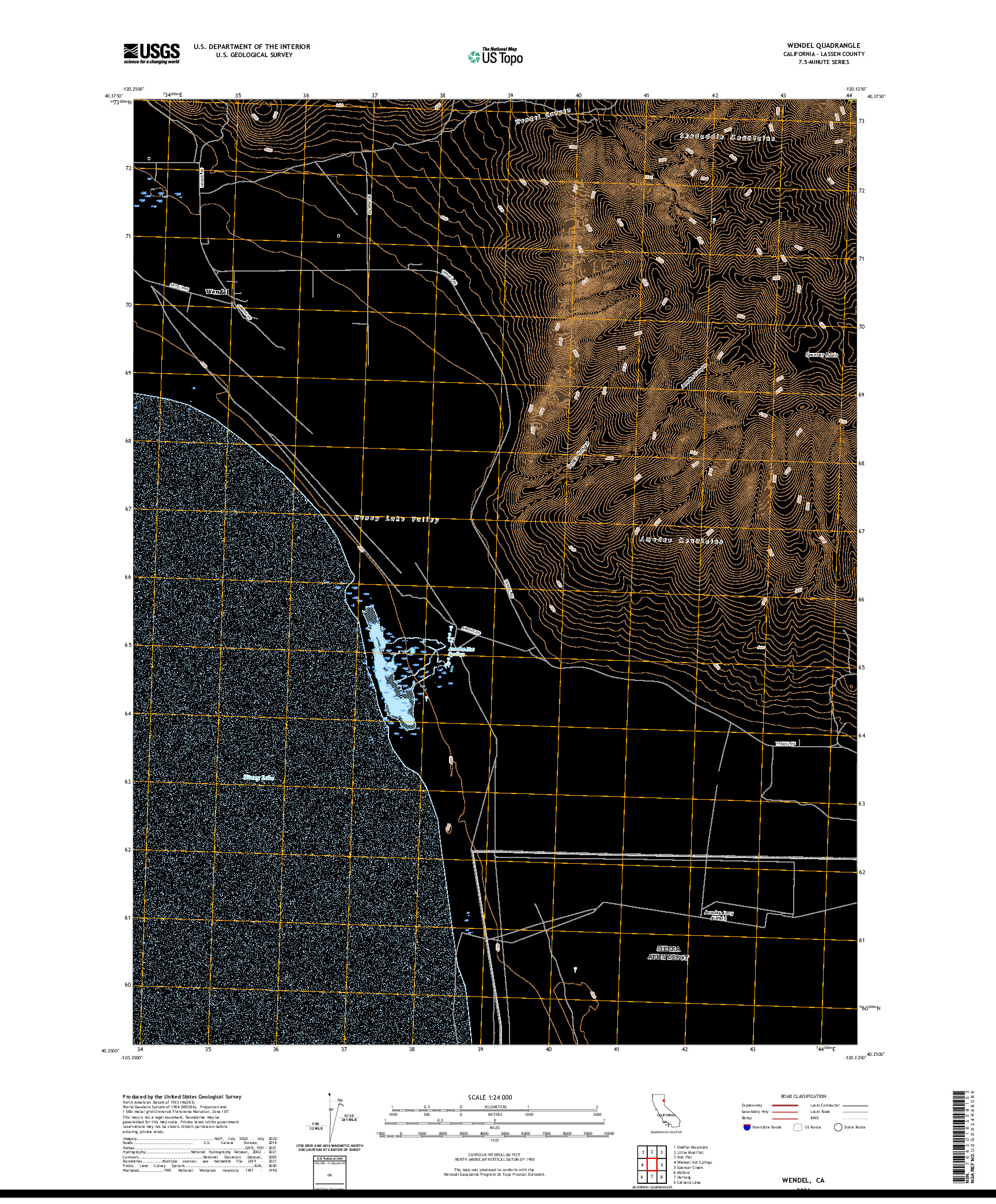 US TOPO 7.5-MINUTE MAP FOR WENDEL, CA